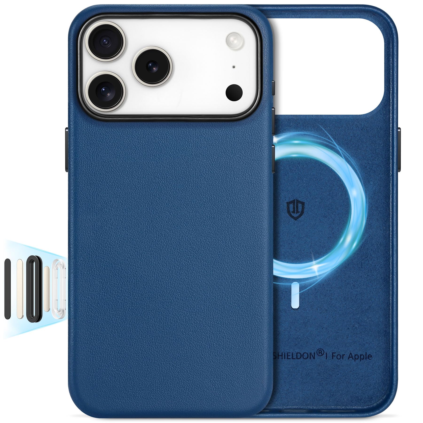 SHIELDON Leather Case for iPhone 17 Pro Max 6.9  2025, [Camera Button Updated], Compatible with Magsafe, Slim Fit, Wireless Char