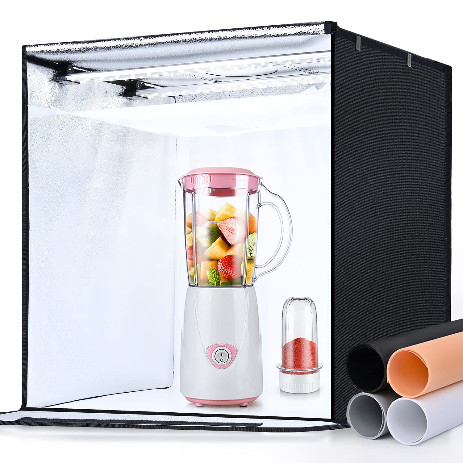 Yesker Photo Light Box, 20X20X20 Inch Portable Lighting Tent Kit Brightness Adjustable Studio Photography Booth With 98 Large Le