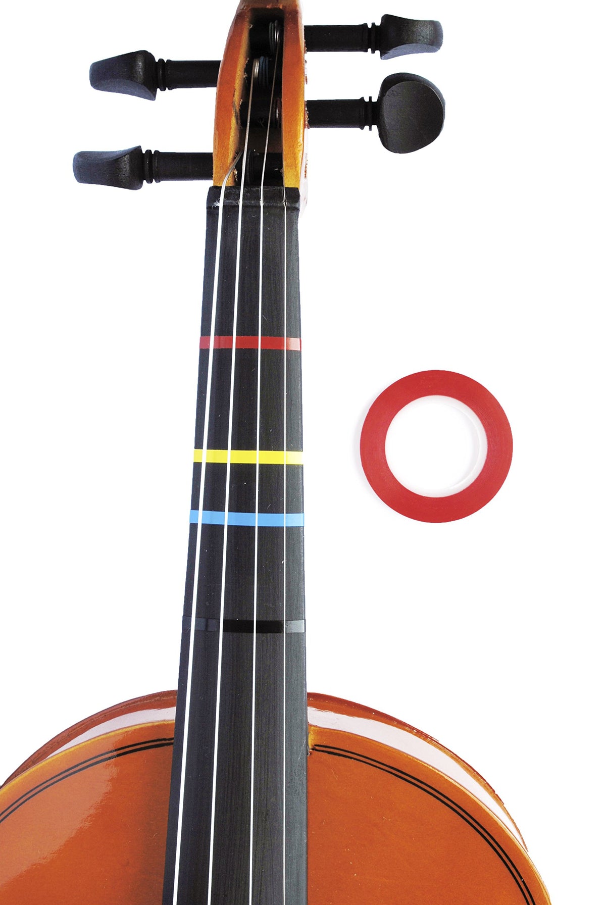 Jumbo Red Color Violin Fingering Tape 300"" Inches For Fretboard Note Positions