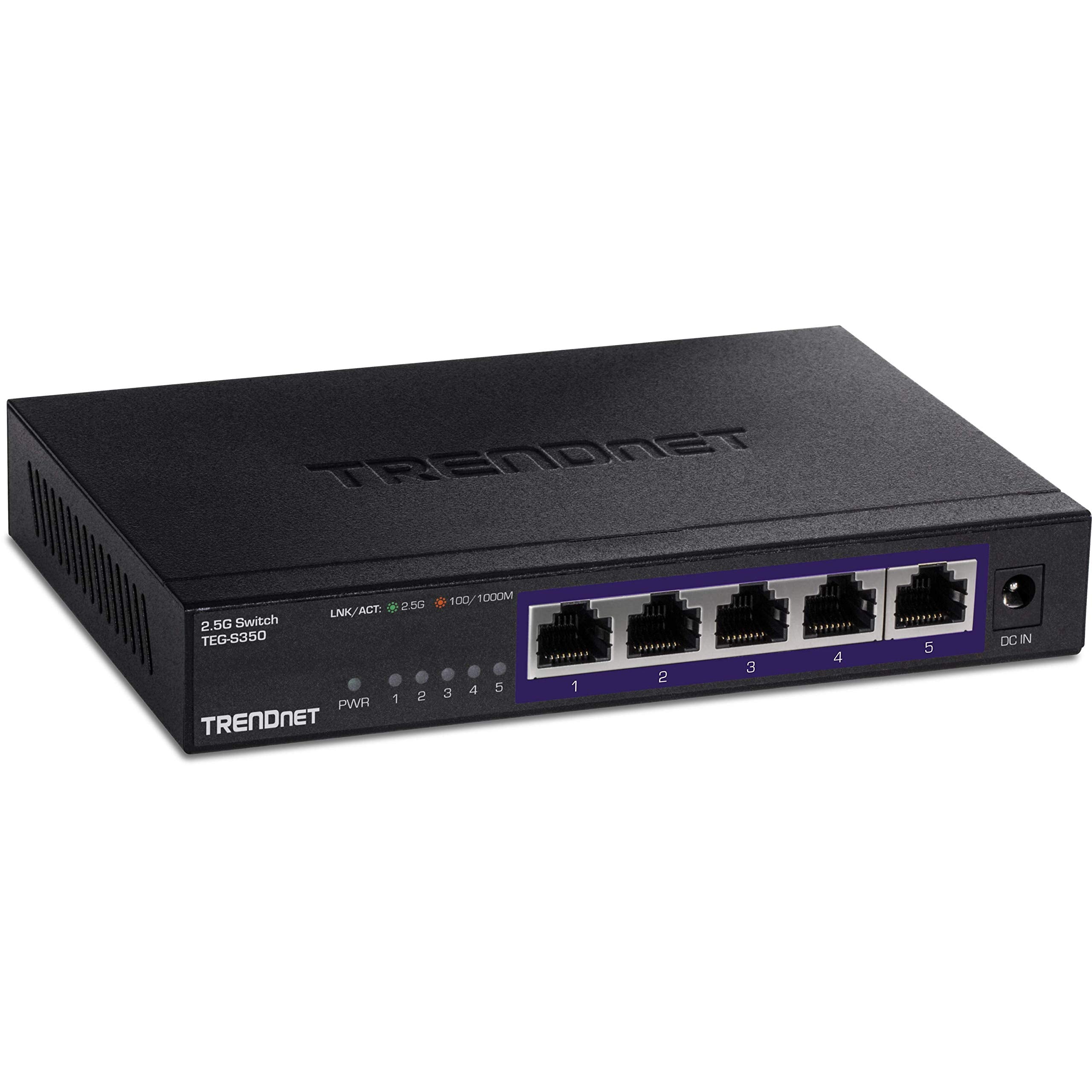Trendnet 5 Port Unmanaged 25G Switch, 5 X 25Gbase T Ports, 25Gbps Switching Capacity, Backwards Compatible With 10 100 1000Mbps