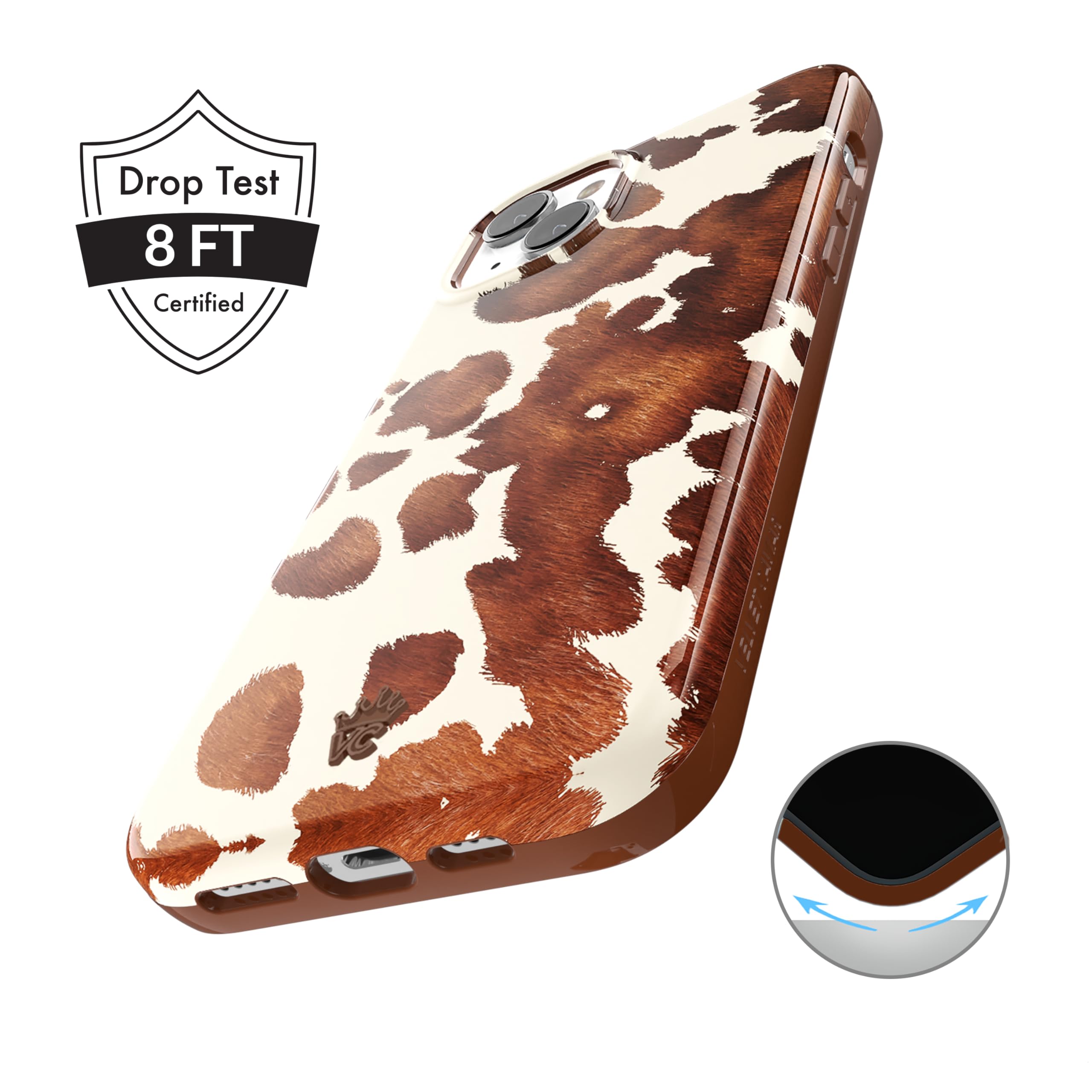 Velvet Caviar For Cow Print Iphone 15 Plus Case Western Style   Compatible With Magsafe [8Ft Drop Tested]   Cocoa Boho Cowprint