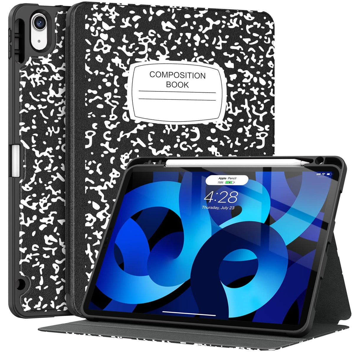 Supveco For Ipad Air 5 Caseipad Air 4 Case With Pencil Holder Support Pencil 2Nd Gen+Auto Wakesleep],Slim Lightweight Soft Tpu B