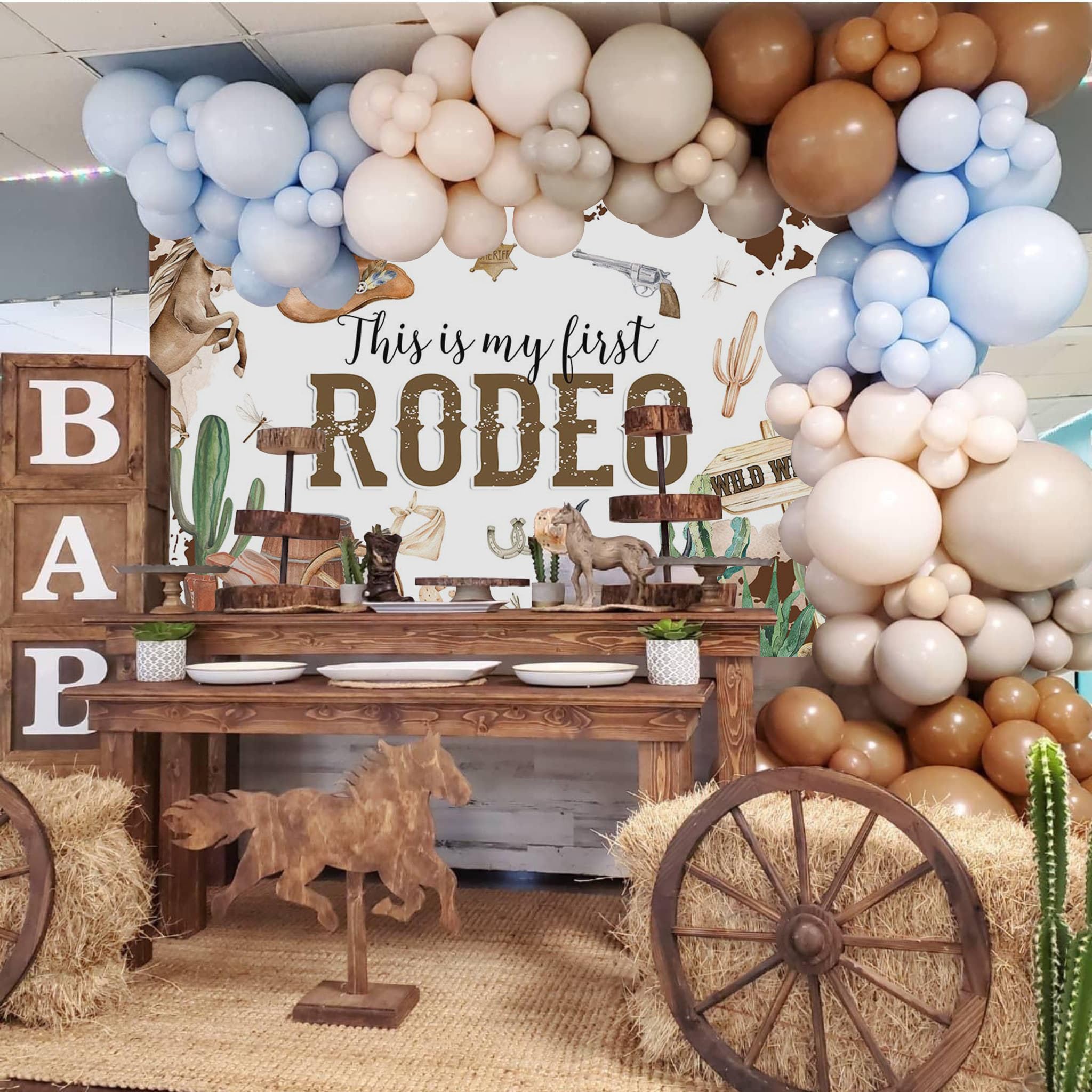Avezano My First Rodeo Birthday Backdrop Western Cowboy 1St Birthday Background Decorations Wild West Themed Cowboy Cowgirl Firs