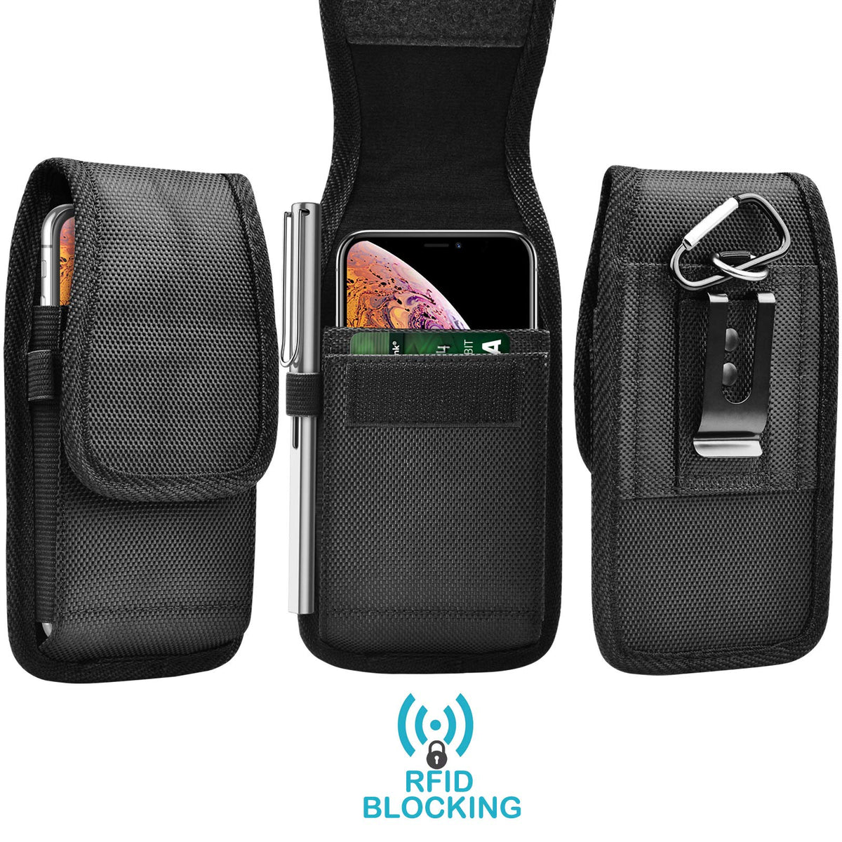 Tekcoo [Rfid Blocking] Cell Phone Holster For Iphone 14 13 Pro Max 11 12 Xr Galaxy S22 Ultra S21 S20 Fe S10 Note 20 A03S A13 A02
