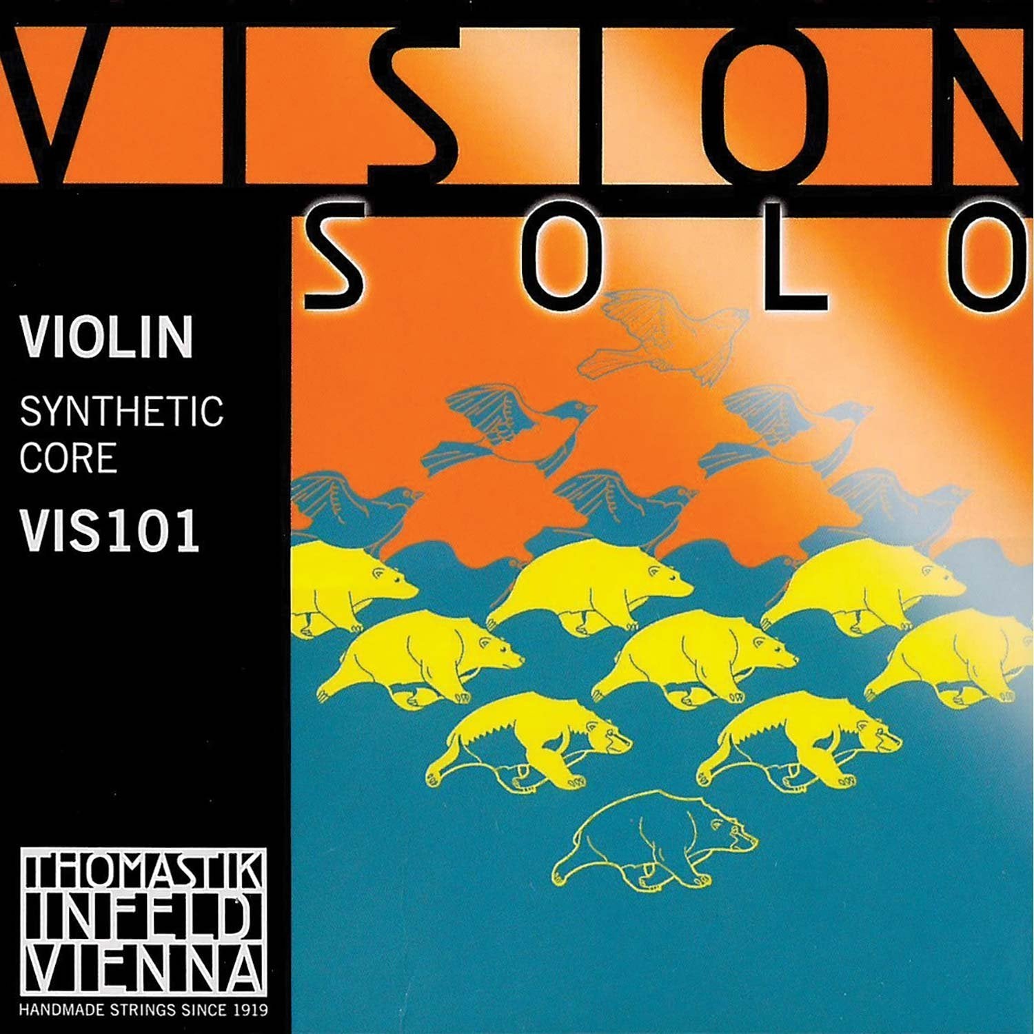 Thomastik Vision Solo 4/4 Violin String Set   Medium Gauge   With Silver Wound D String