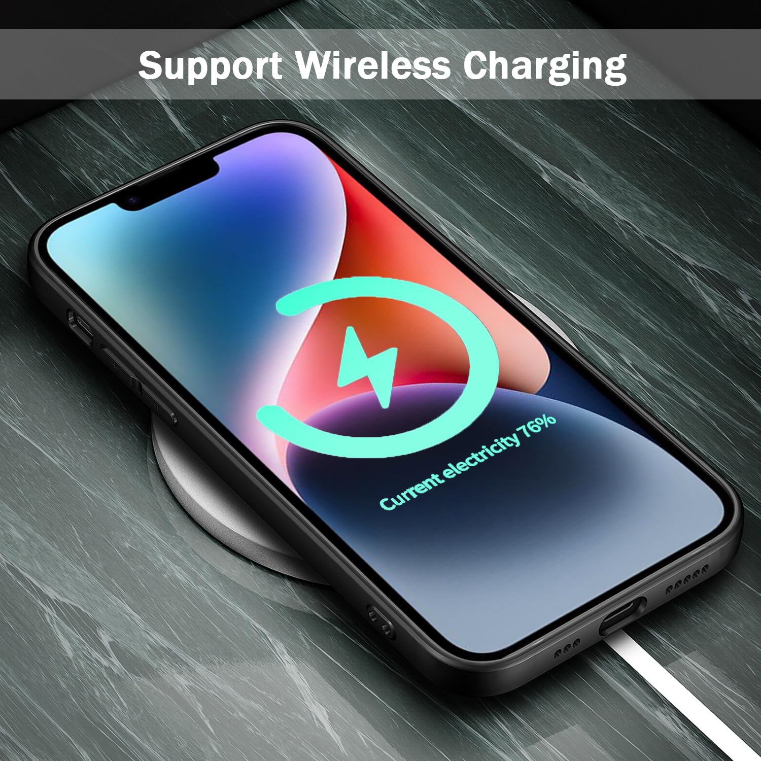 Tenoc Phone Case Compatible With Iphone 14 Plus, Black Case Anti Fingerprint Protective Bumper Matte Cover For 6.7 Inch