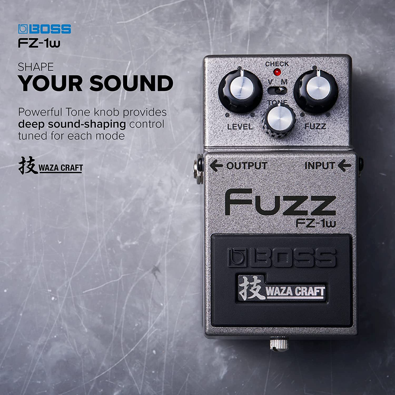 Boss Fz 1W Waza Craft Fuzz Bundle With Instrument Cable, Patch Cable, Picks, And Austin Bazaar Polishing Cloth