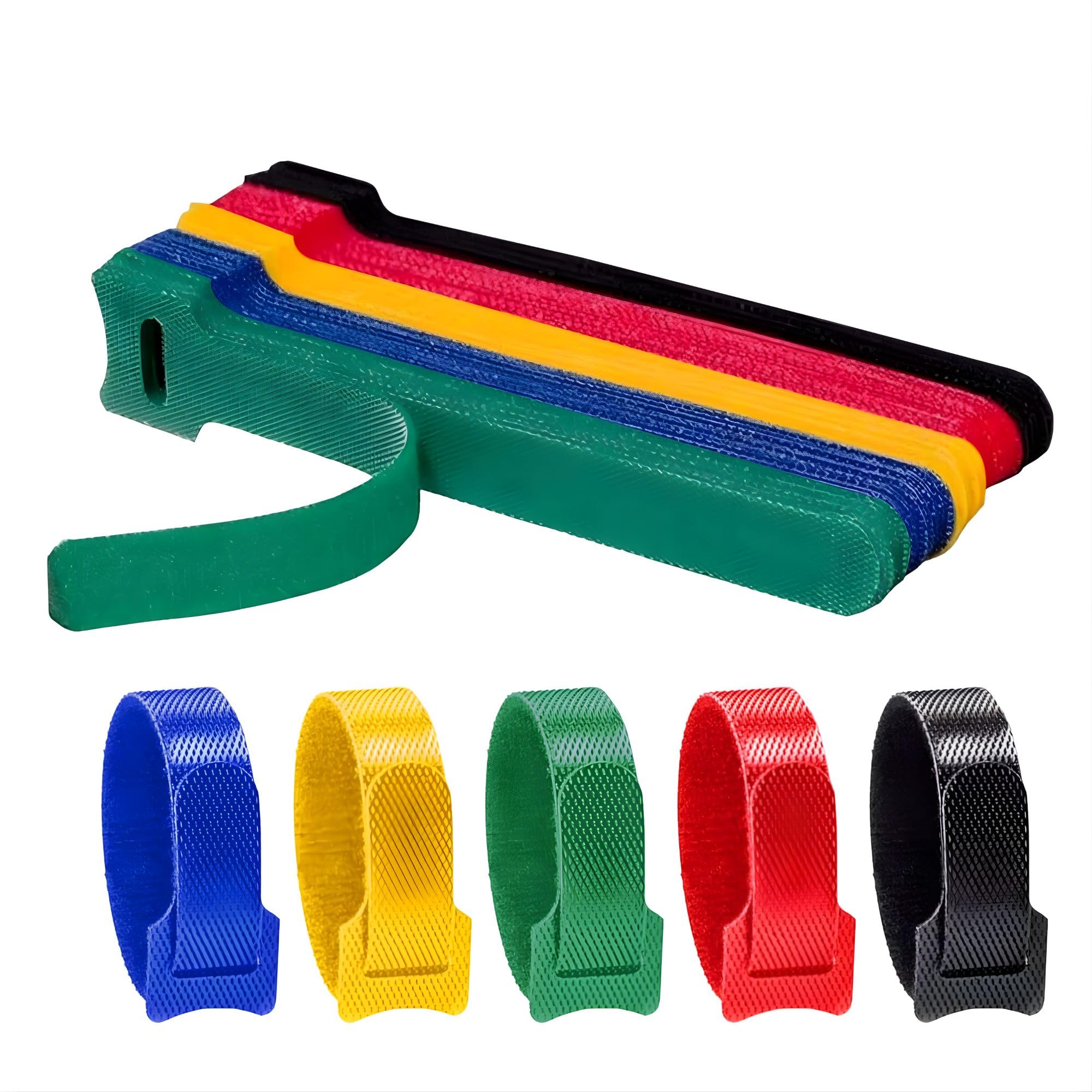 Hian Hook & Loop Cable Organizer Straps  6 Inch, Multicolor | Reusable & Adjustable Nylon Ties For Pc, Tv, Desk, Home & Office