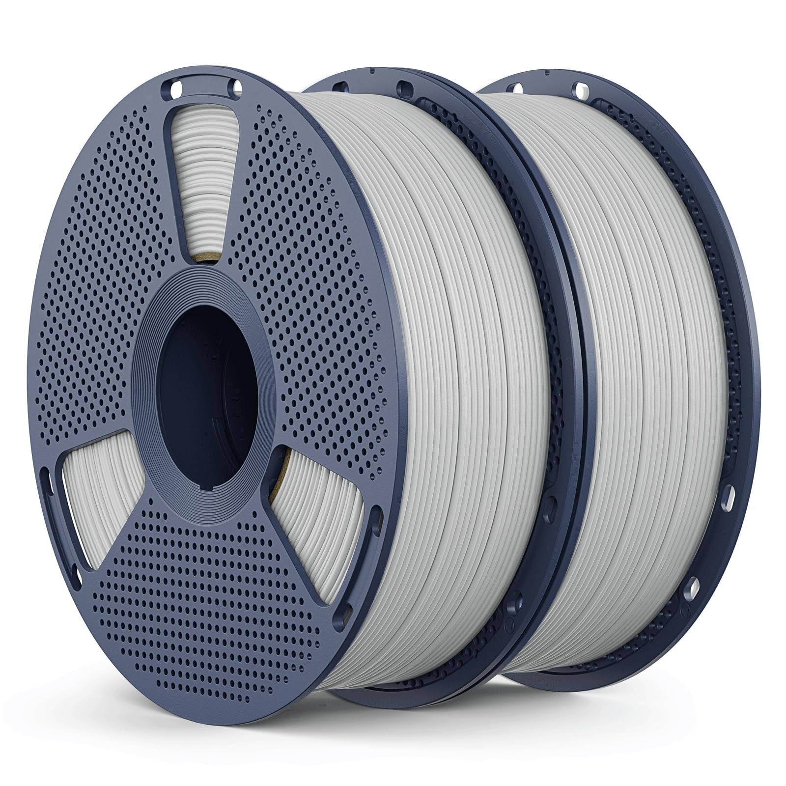 Matte PLA Filament 1.75mm, 2kg(4.4lbs) SUNLU 3D Printer Filament, Matte Surface Texture, No Clogging, Less Brittle, White+White