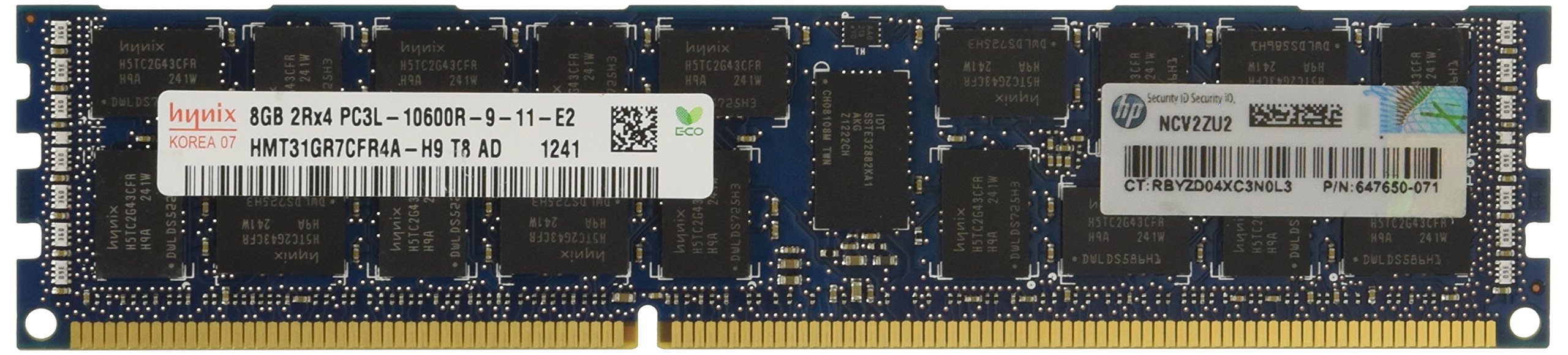 HP Compaq 8GB Dual Rank x4 PC3L 10600 Reg CAS 9 LP Memory Kit/S Buy 647897 B21