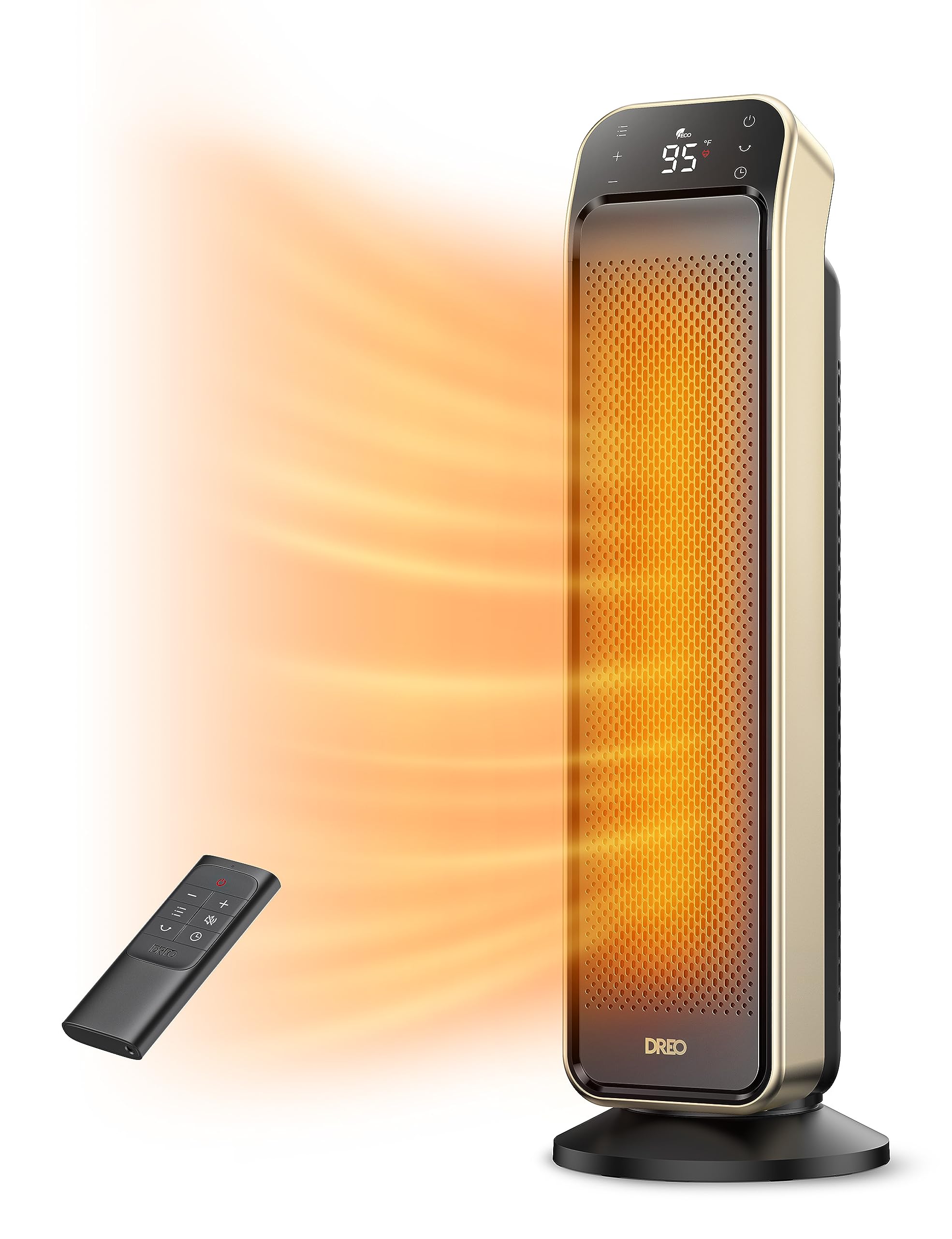 Dreo Space Heater For Indoor Use, 25'' 11.5Ft/S Fast Electric Heater With Remote And Thermostat, 3 Modes, Overheating & Tip Over