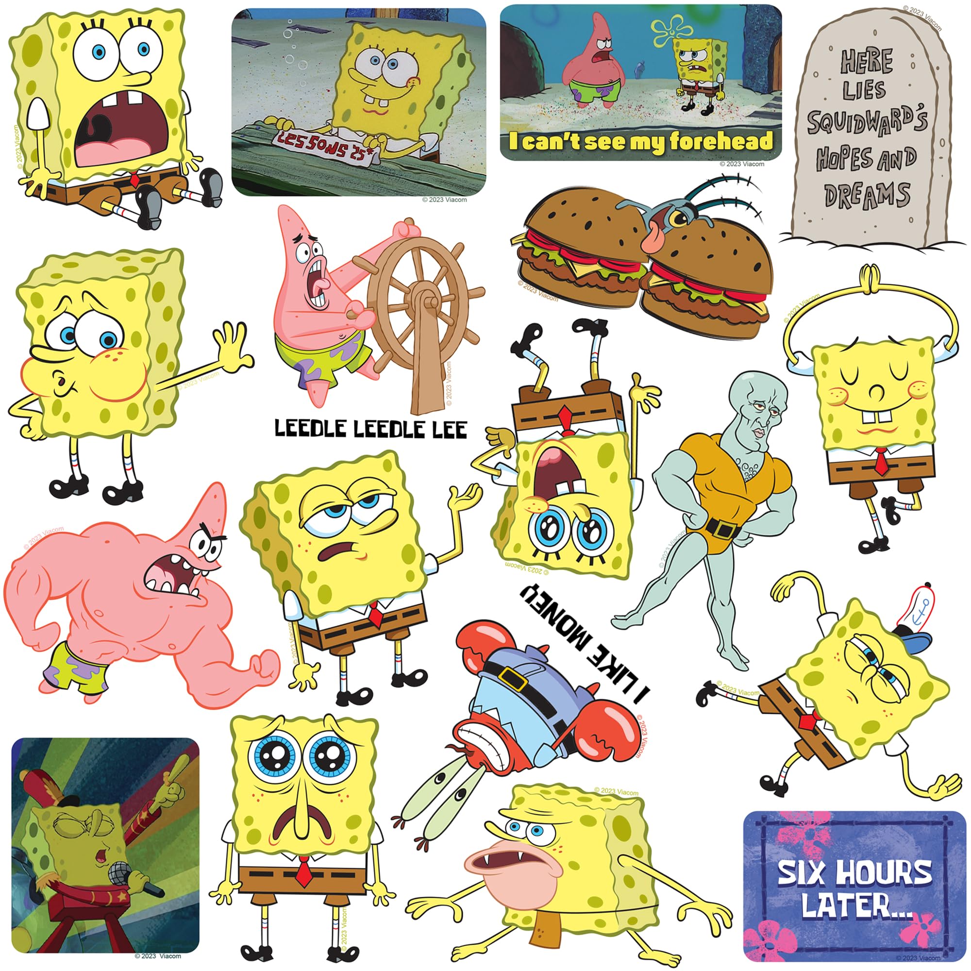 GRAPHICS & MORE Spongebob Meme Vinyl Stickers - 50ct Large Variety Pack for Laptop, Water Bottle, Scrapbooking, Indoor/Outdoor