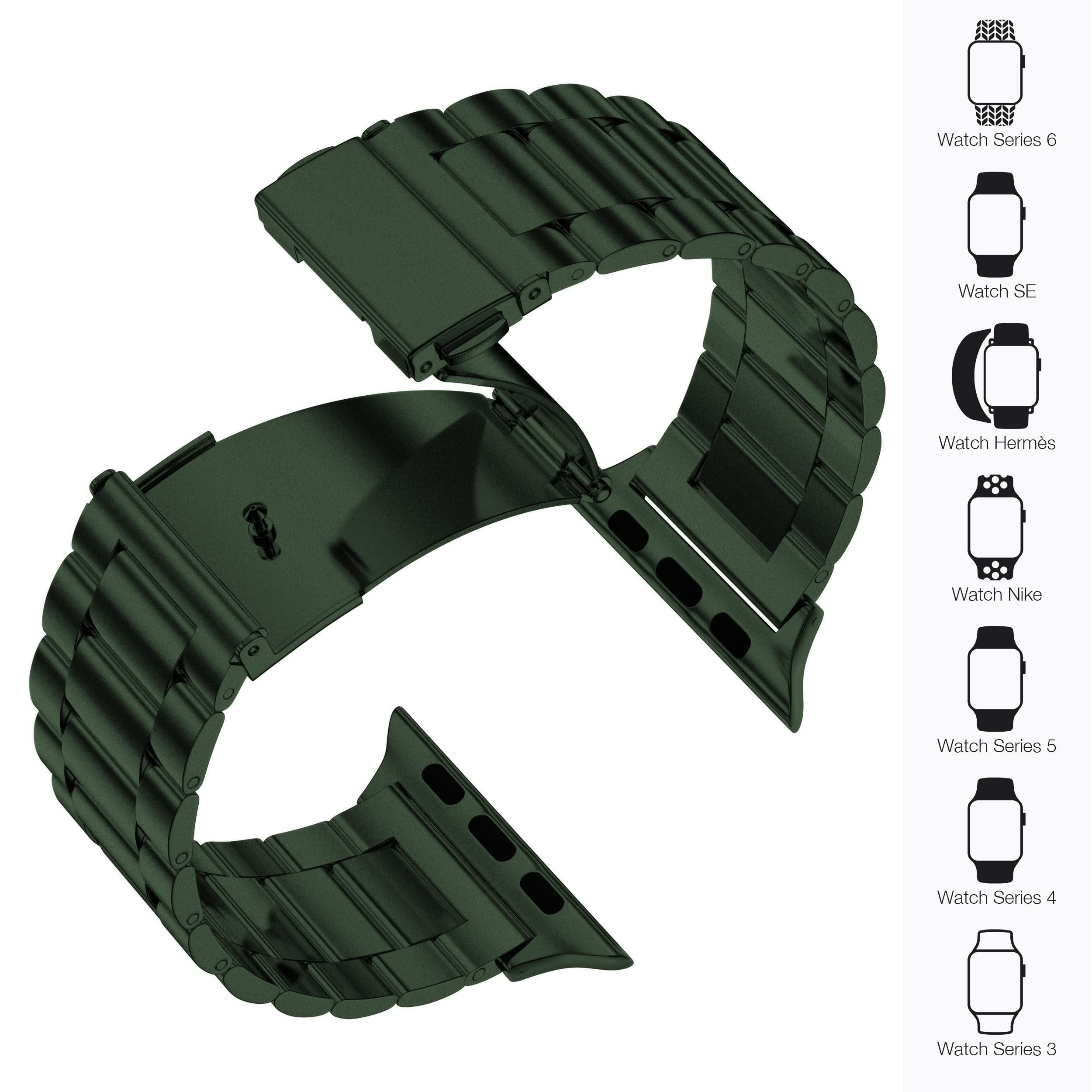 Epuly Stainless Steel Apple Watch Band, 42Mm 49Mm Compatible, Adjustable Length, Easy Installation, Luxury Design