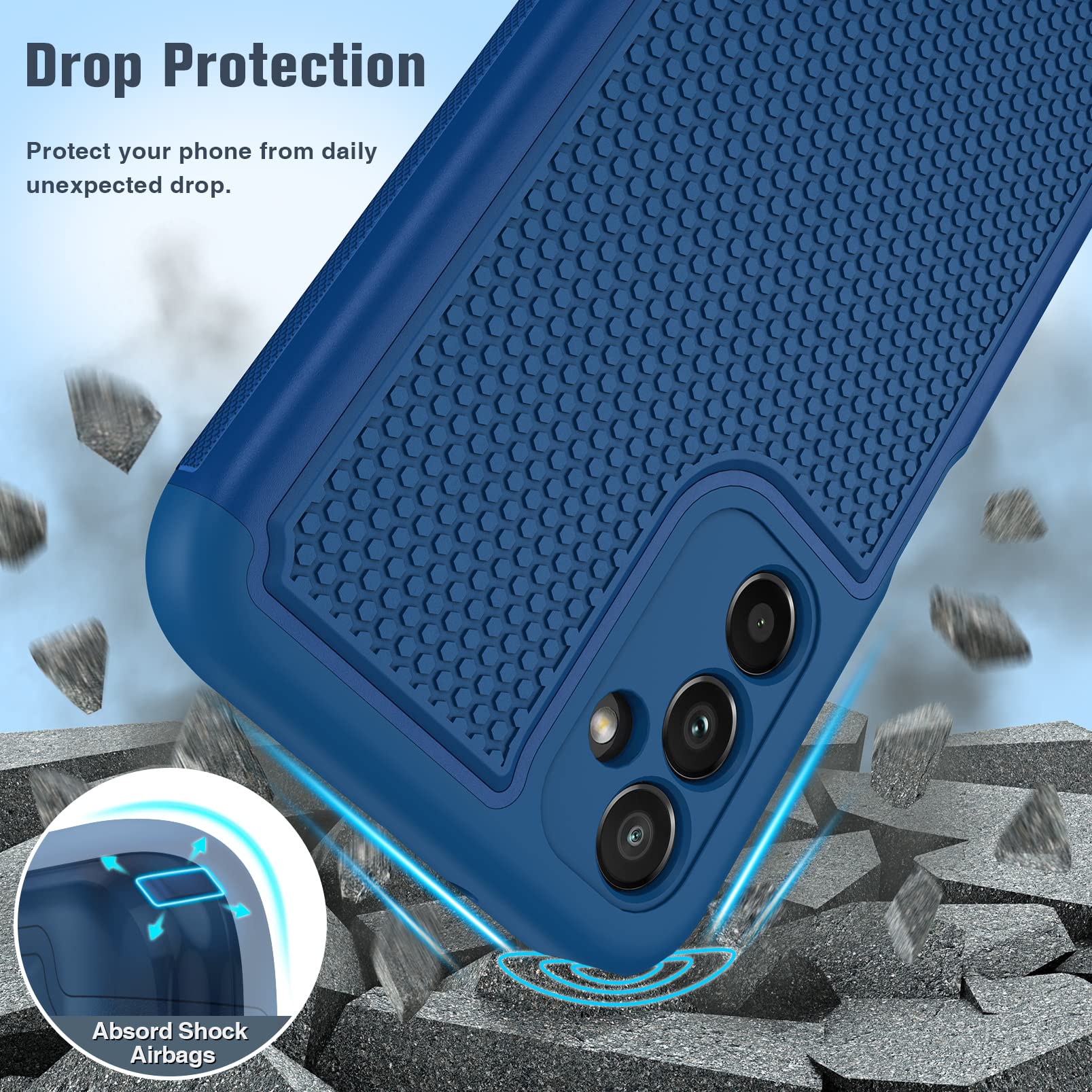 Fntcase Dual Layer Protective Case For Samsung Galaxy A14 5G   Shockproof Rugged Military Protection With Non Slip Textured Back