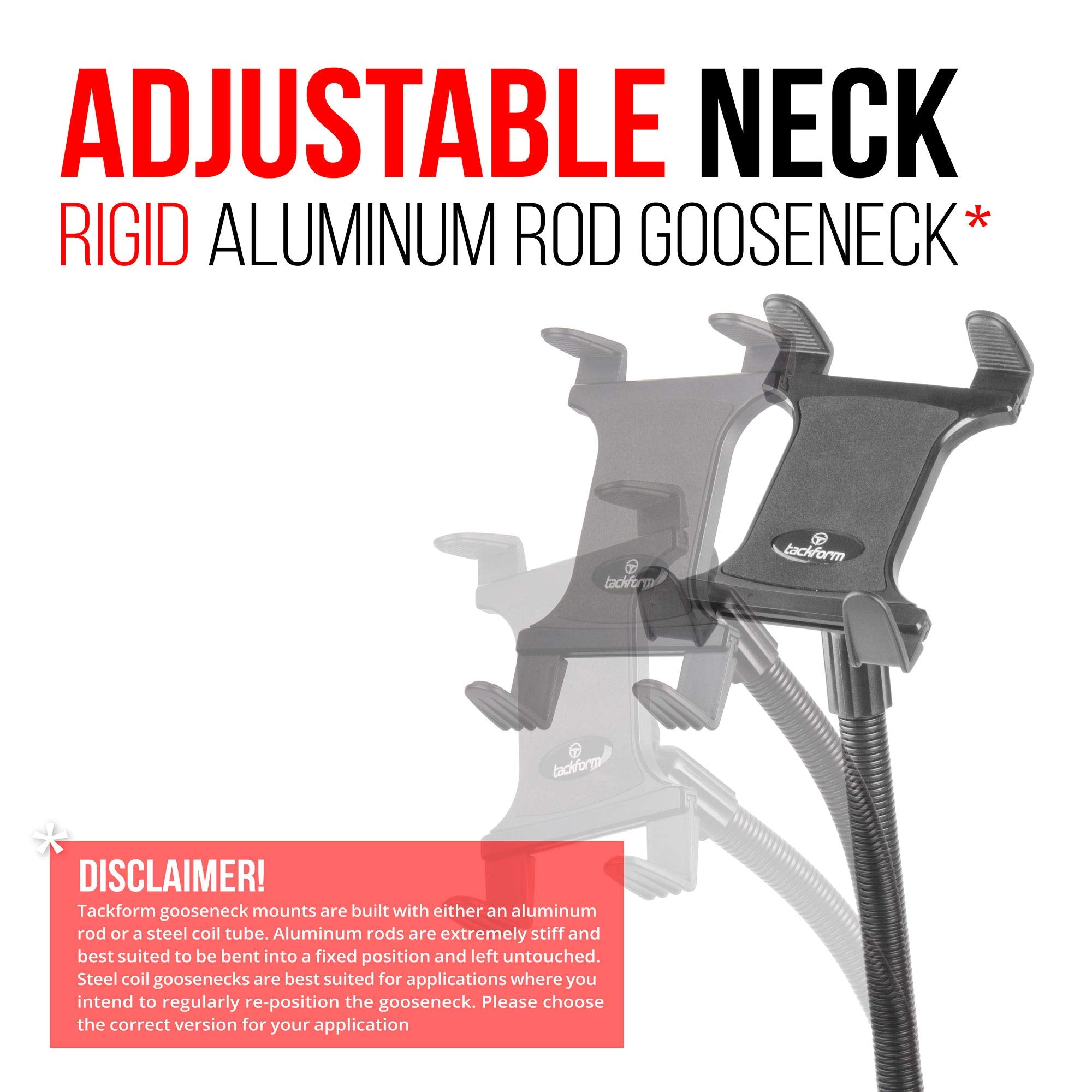 Tackform Tablet Mount For Car And Truck [Eld Mount] Industrial 22 Inch Aluminum Rod Gooseneck Seat Rail Holder For Taxi, Van, Ve