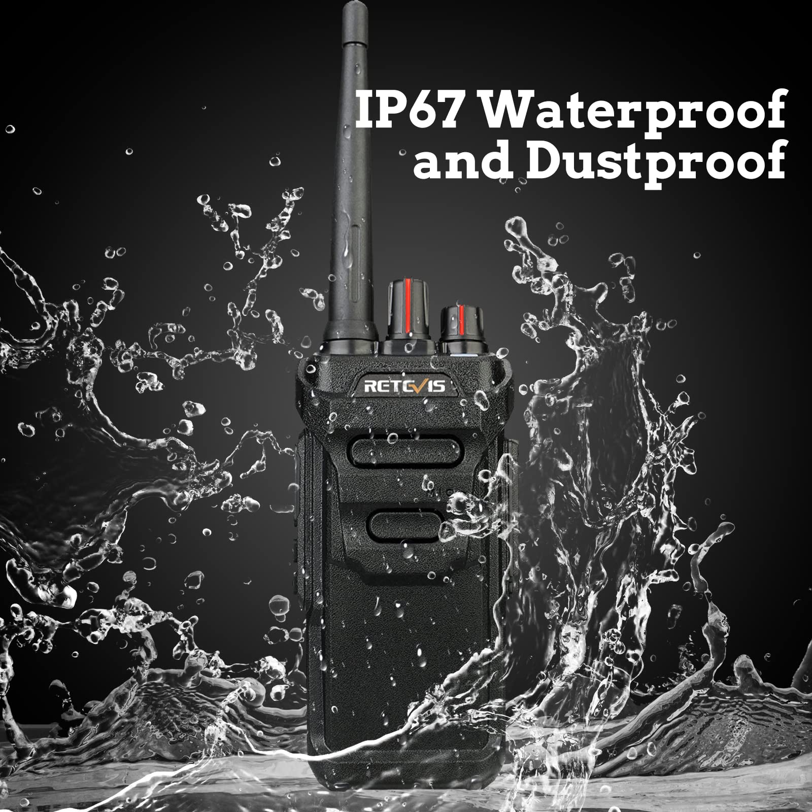 Retevis Rt48 Walkie Talkie Waterproof,Walkie Talkies For Adults,Long Range,Rugged,Portable Frs Two Way Radios For Commercial Construction School(10 Pack)