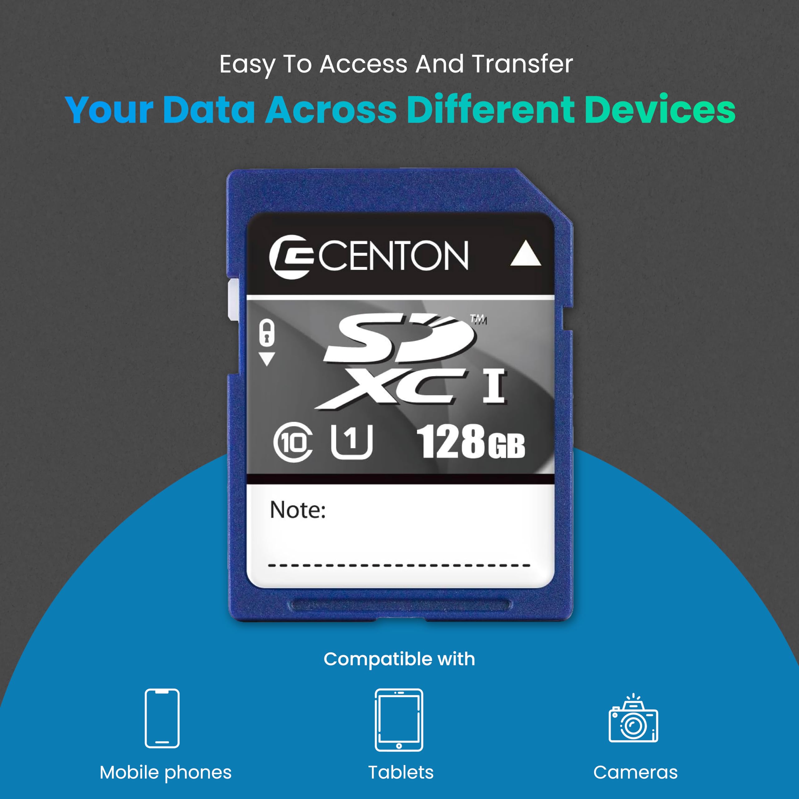 Centon Electronics Sd Class 1 (Ui) Flash Memory Card, Ultimate Memory Card For Phones, Tablets, Cameras, And More, 128Gb