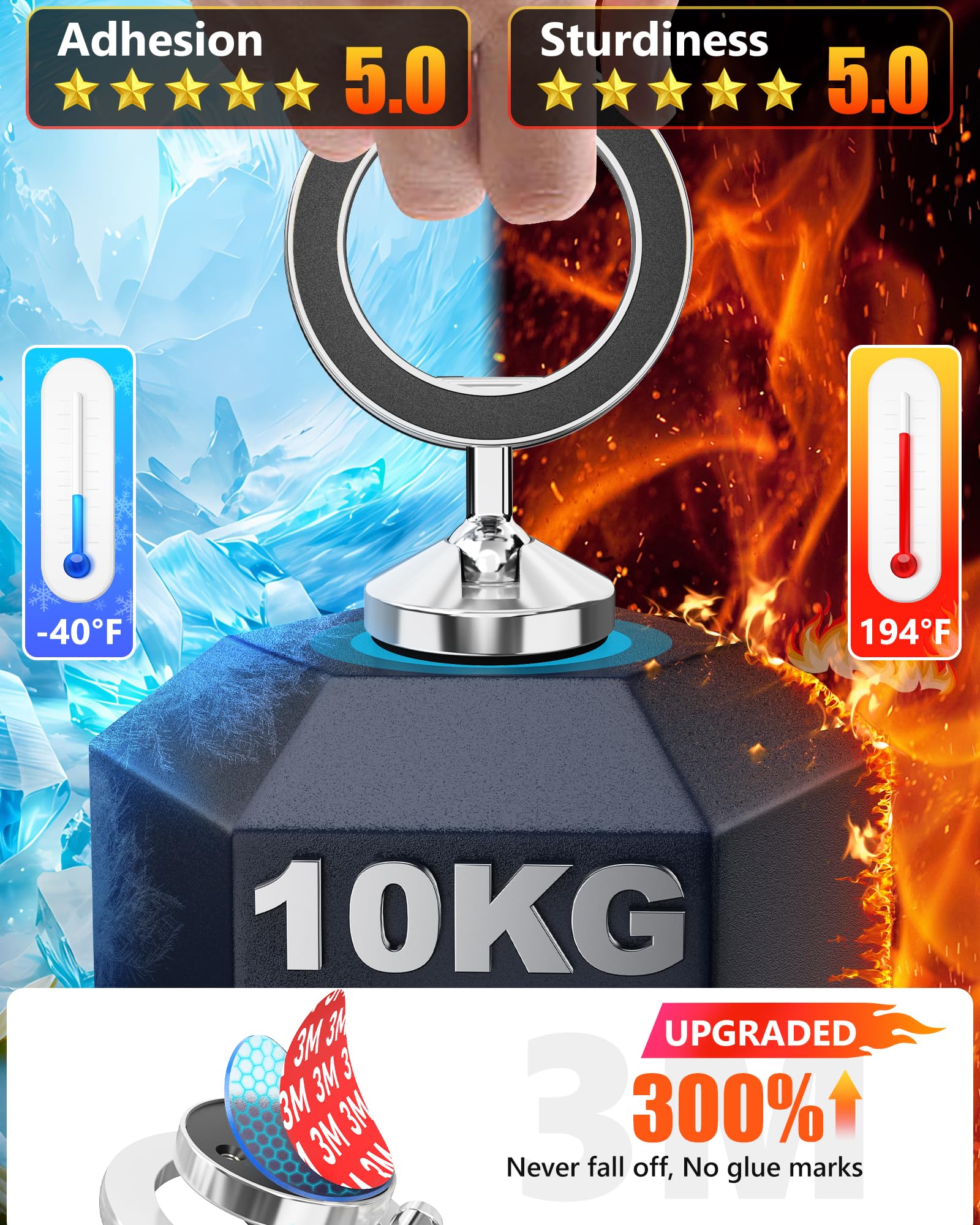 2024 Upgrade For Magsafe Car Mount Dashboard [360 Rotation All-Metal] [Strong Magnet Power] Magnetic Phone Holder For Car Dash,