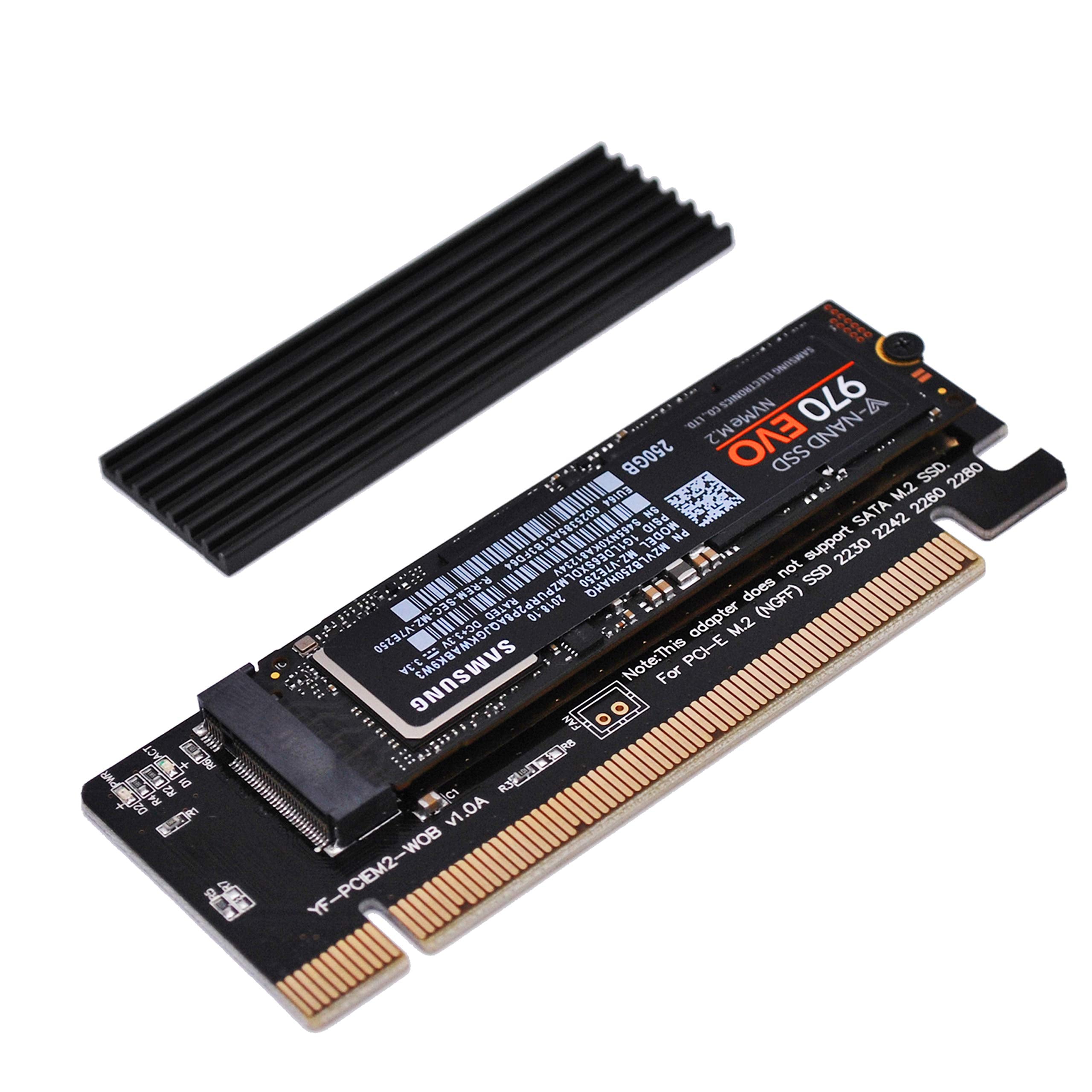 EZDIY-FAB NVME PCIe 4.0 Adapter, M.2 NVME SSD to PCI Express Adapter with Heat Sink, Only Support PCIe x16 Slot,Support M.2 SSD 