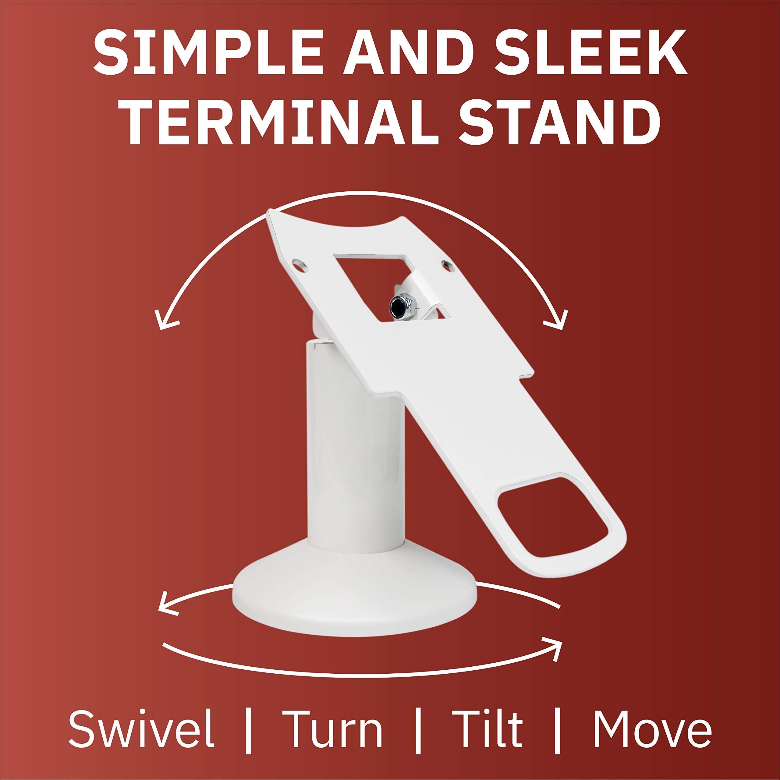 Discount Credit Card Supply DCCStands Swivel and Tilt Clover Mini/Clover Mini 3 Terminal Stand   Low Profile, White