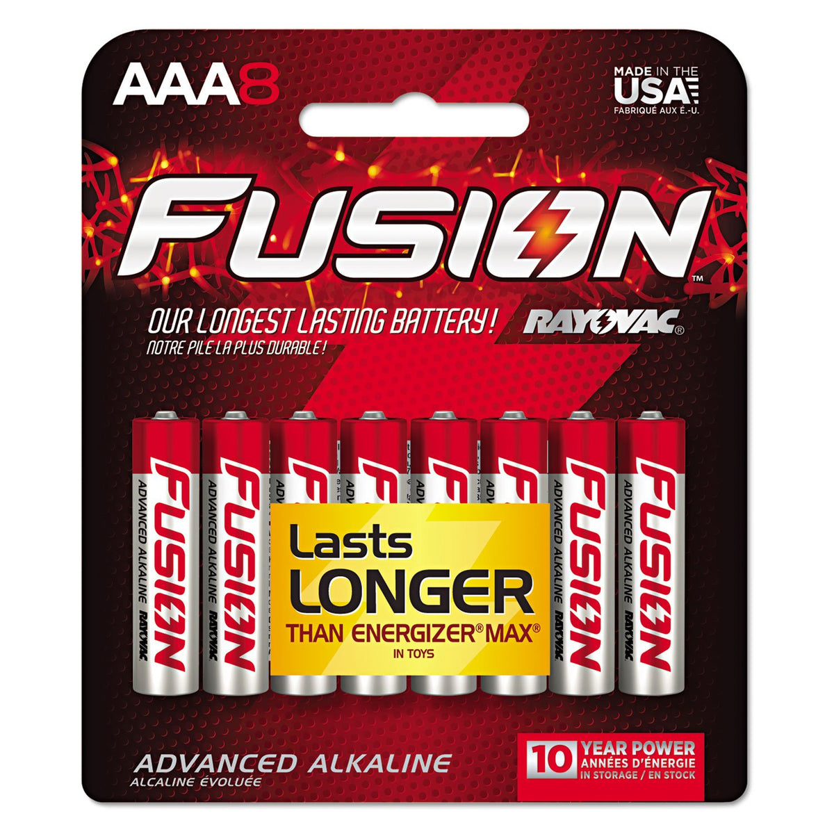 Rayovac 8248Tfusk Fusion Advanced Alkaline Aaa Batteries, 8/Pack