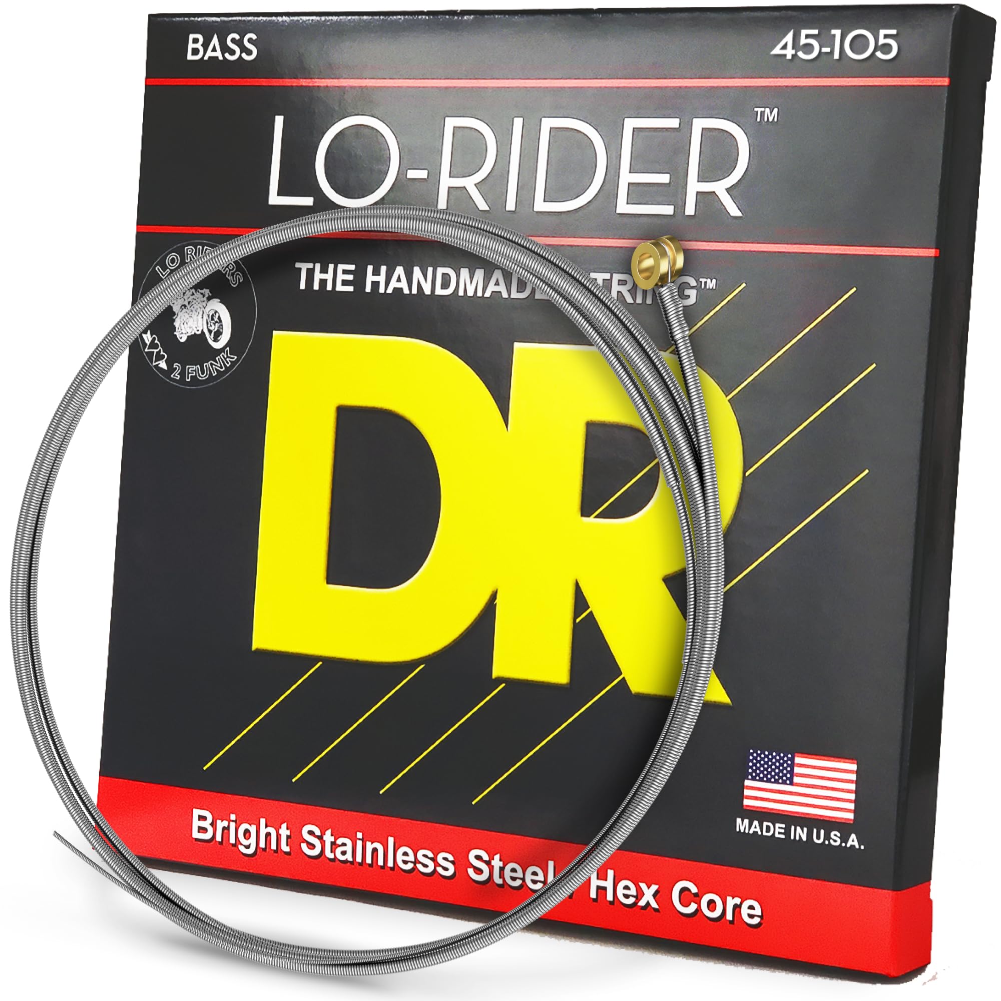 DR Strings Lo-Rider - Stainless Steel Hex Core Bass 45-105