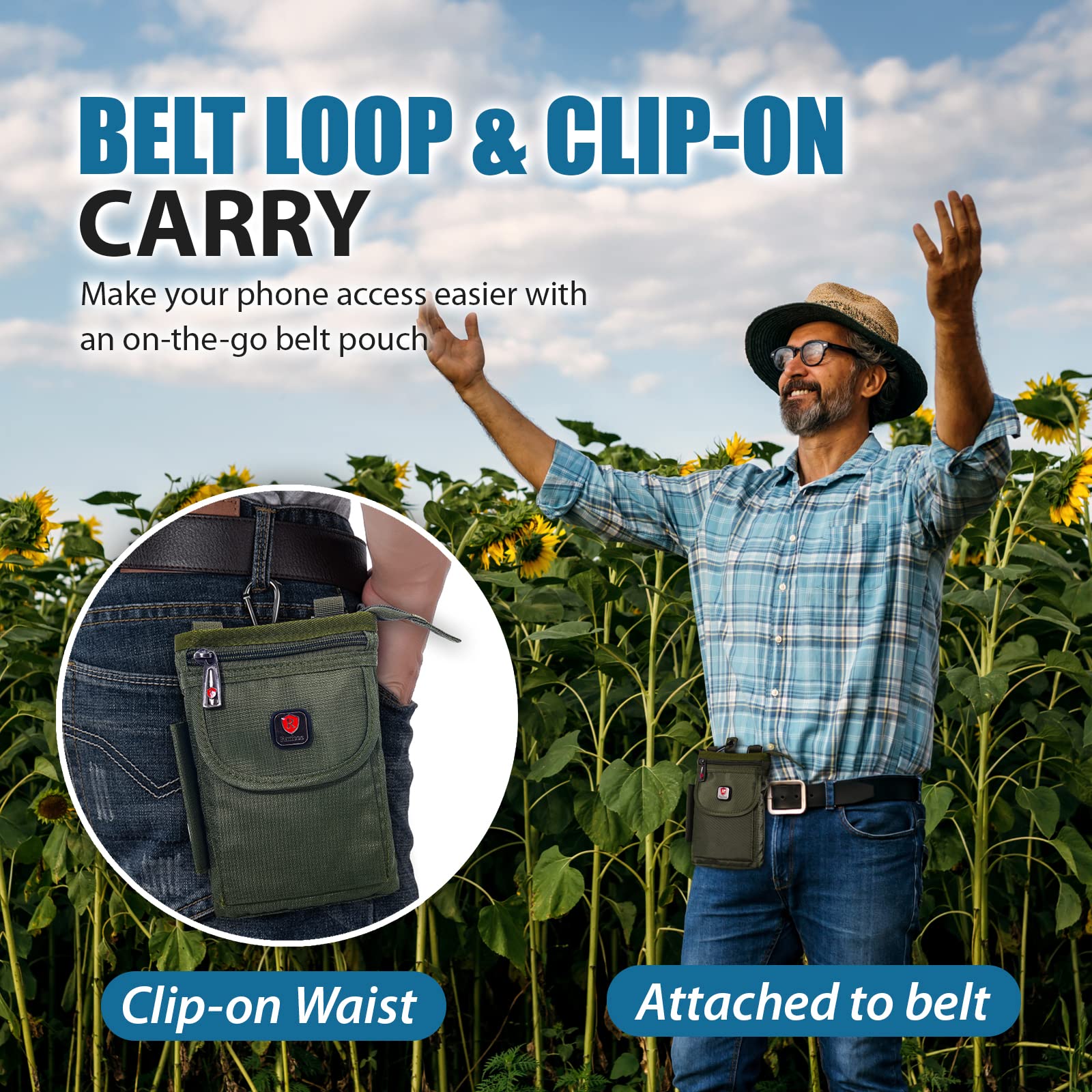 Ranboo Nylon Phone Belt Pouch Fits For Iphone 15 Pro Max 14 Pro Max 14 Plus 13 Pro Max 12 Pro Max Samsung Galaxy A54 S23 Ultra H