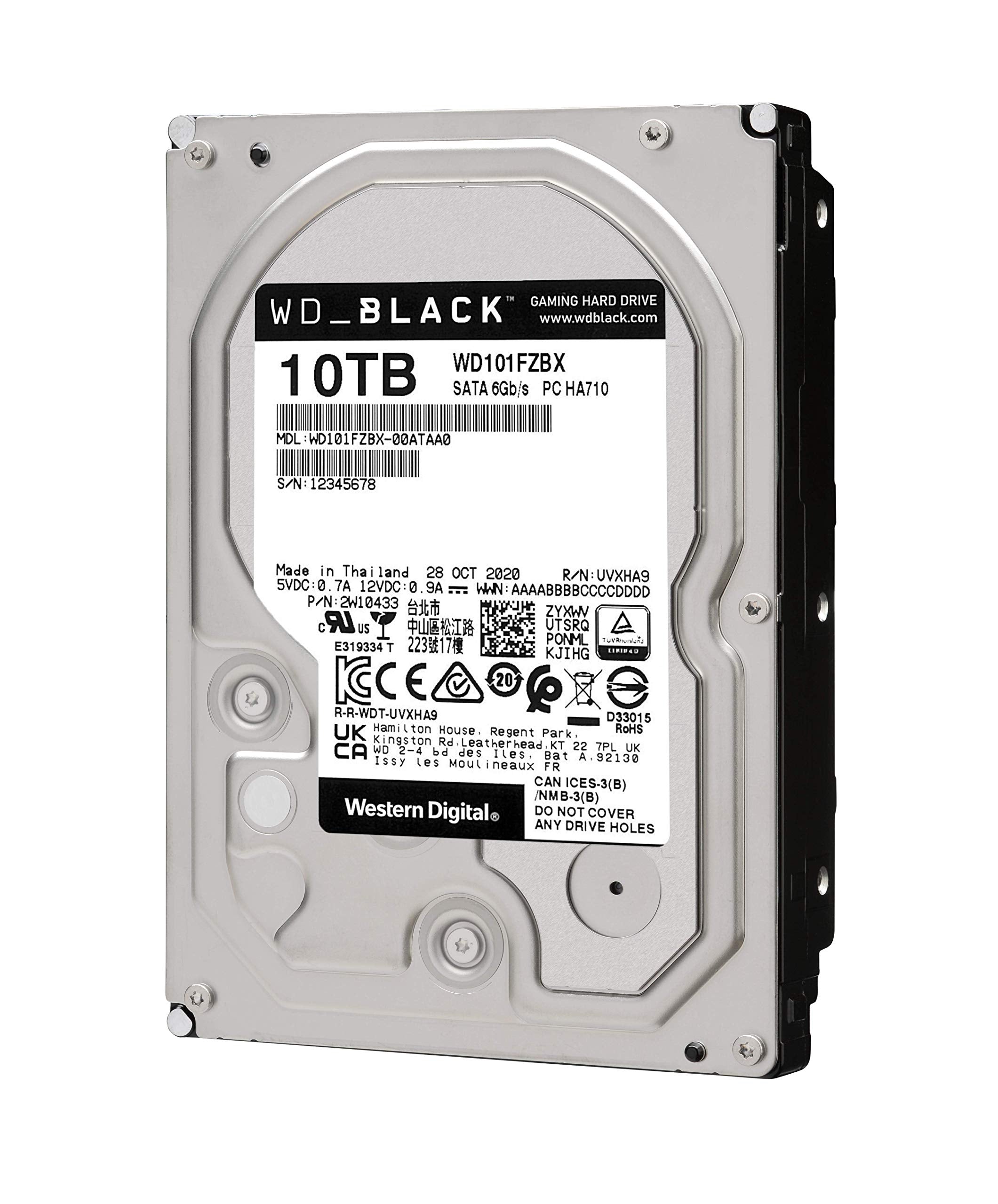 Western Digital 10Tb Wd Black Performance Internal Hard Drive Hdd - 7200 Rpm, Sata 6 Gb/S, 256 Mb Cache, 3.5 - Wd101Fzbx