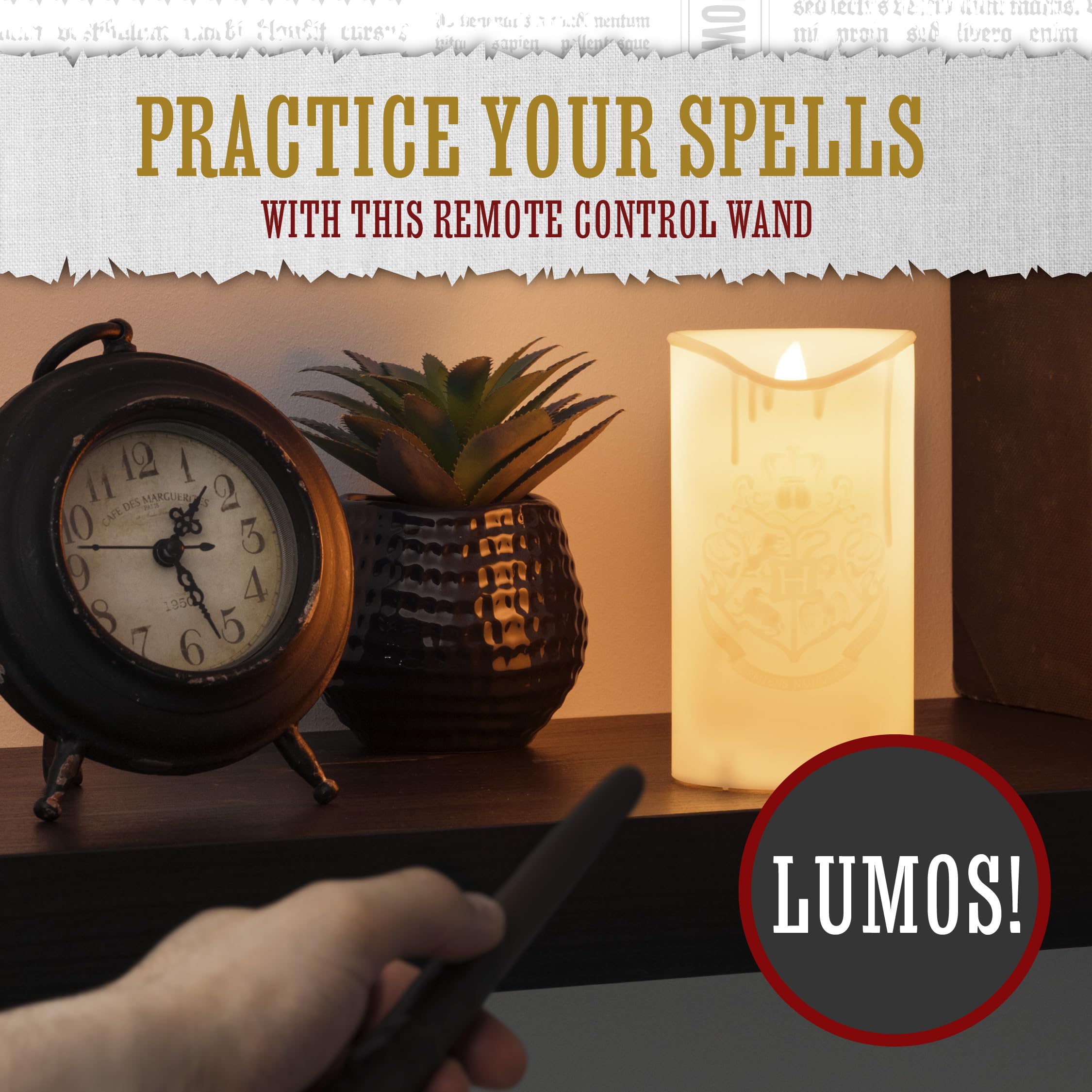 Paladone Harry Potter Hogwarts Led Candle With Wand Remote   Officially Licensed Wizarding World Merchandise, Great Hall Battery