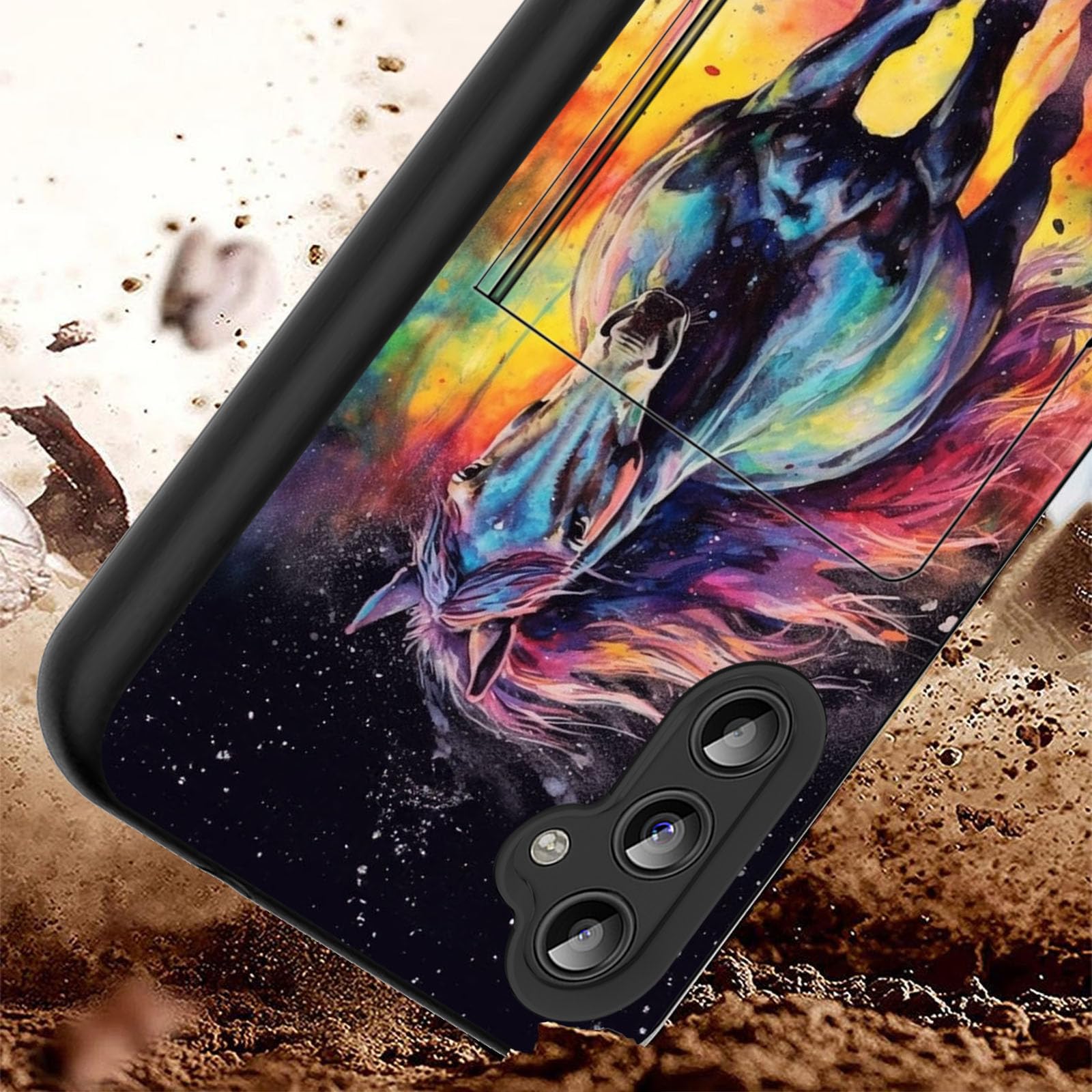 Fgdrfgrw Designed For Galaxy S24 Fe Card Holder Credit Card Wallets Case,Dual Layer Hybrid Shockproof Drop Protection With Kicks