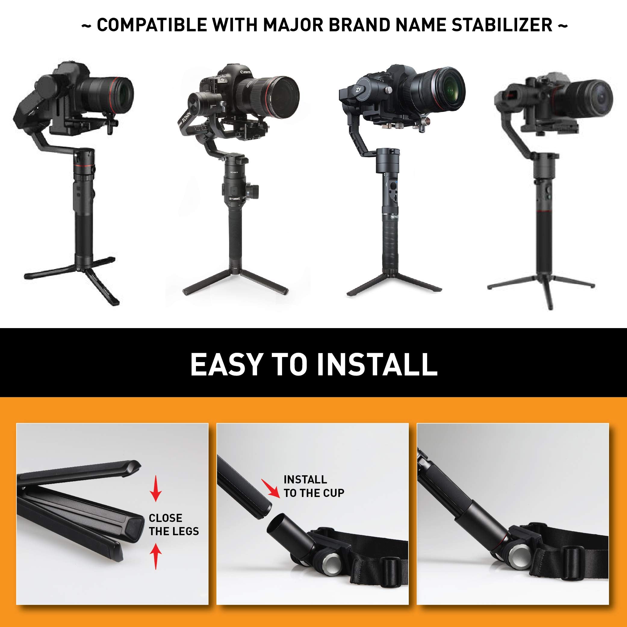 Kamerar Mogocrane Belt Kit, Weight Support For Single Handed Gimbal Stabilizer, Dji Ronin S, Zhiyun Crane 2, Crane Plus, Moza Air 2, Aircross, Hold The Gimbal Easier And Longer