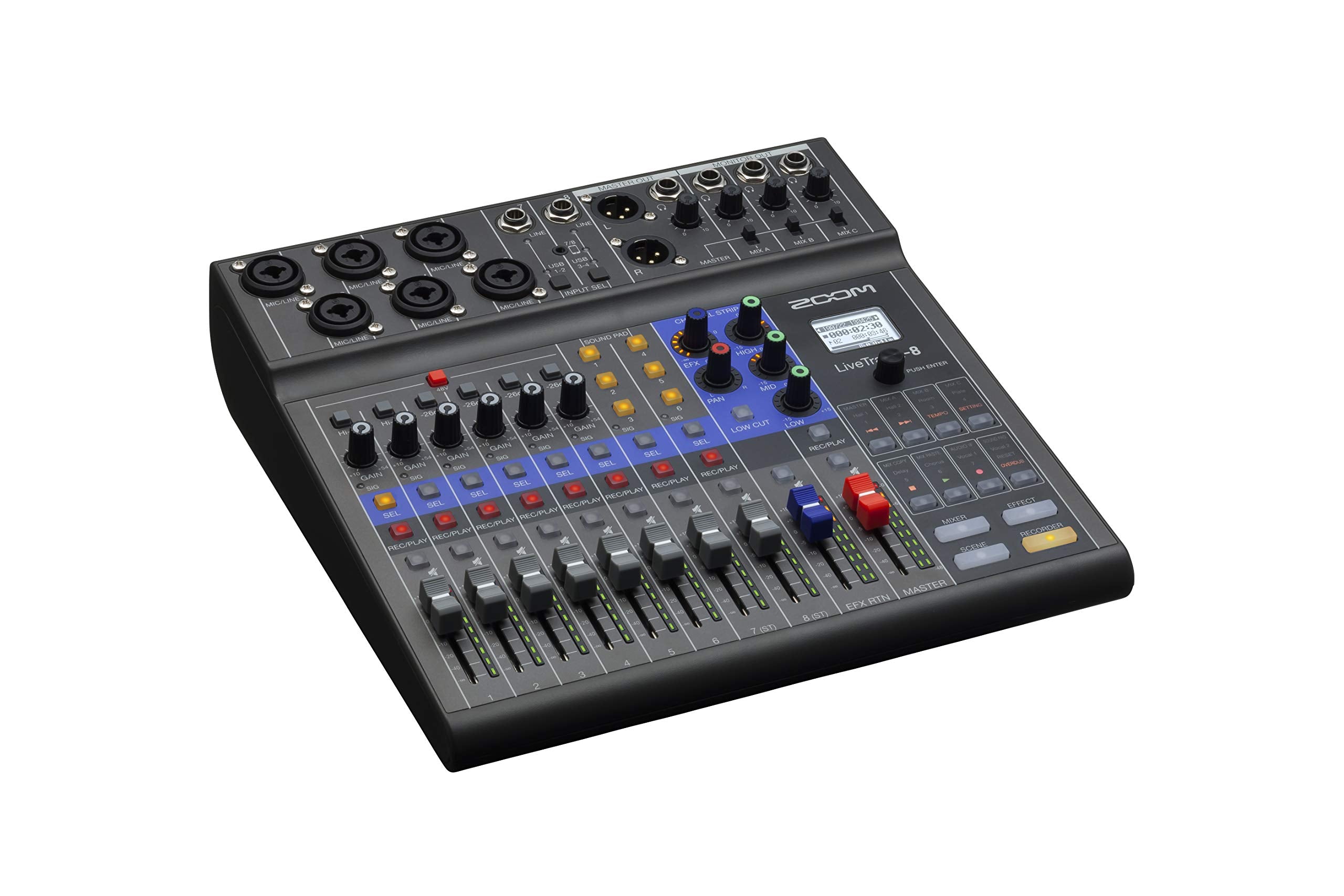 Zoom Livetrak L-8 Portable 8-Channel Digital Mixer And Multitrack Recorder