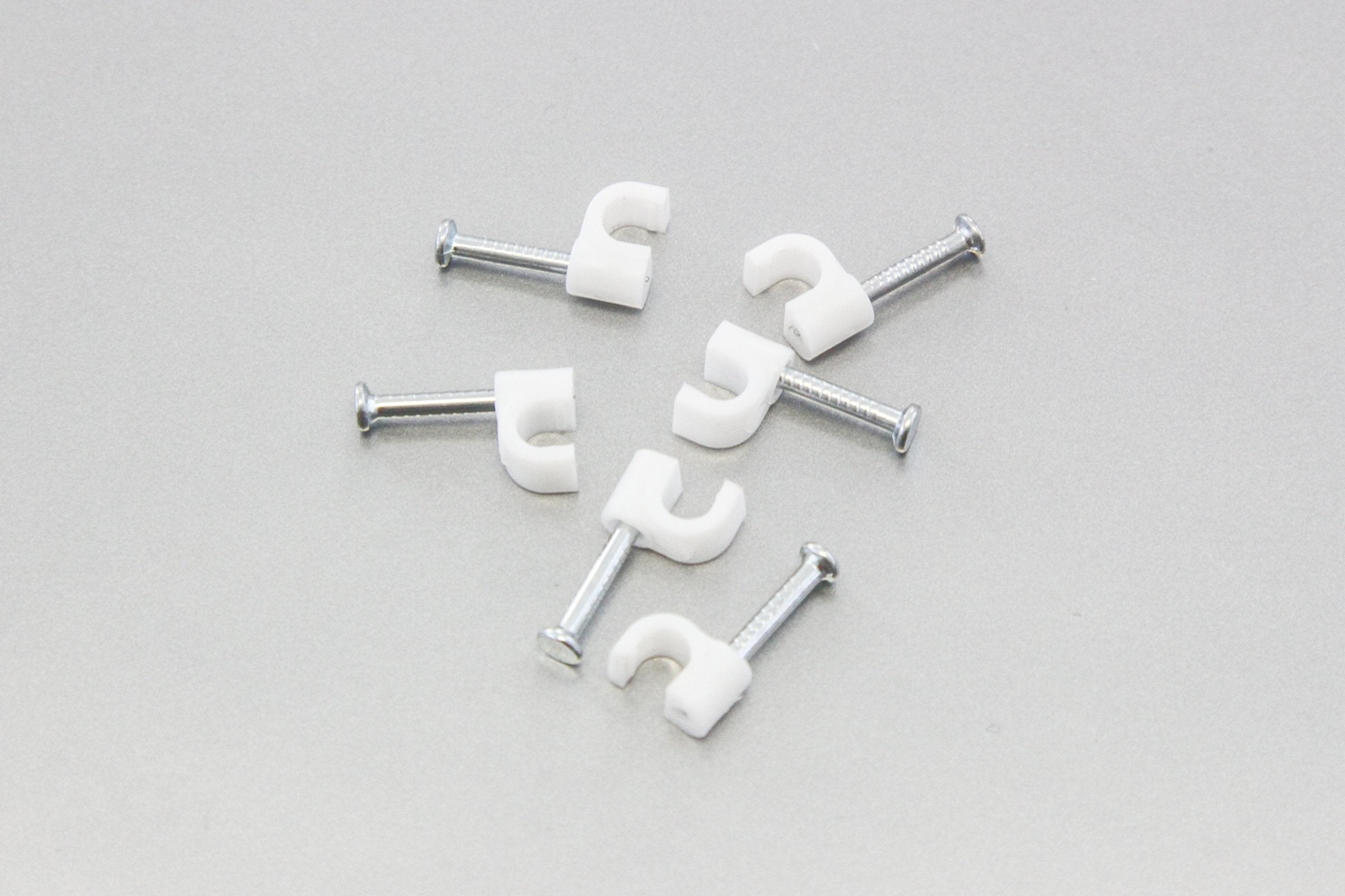 100 Round 5/32 Inches (4 Mm) Cable Wire Clips Cable Management Cord Tie Holder Coaxial Nail In Clamps Tacks