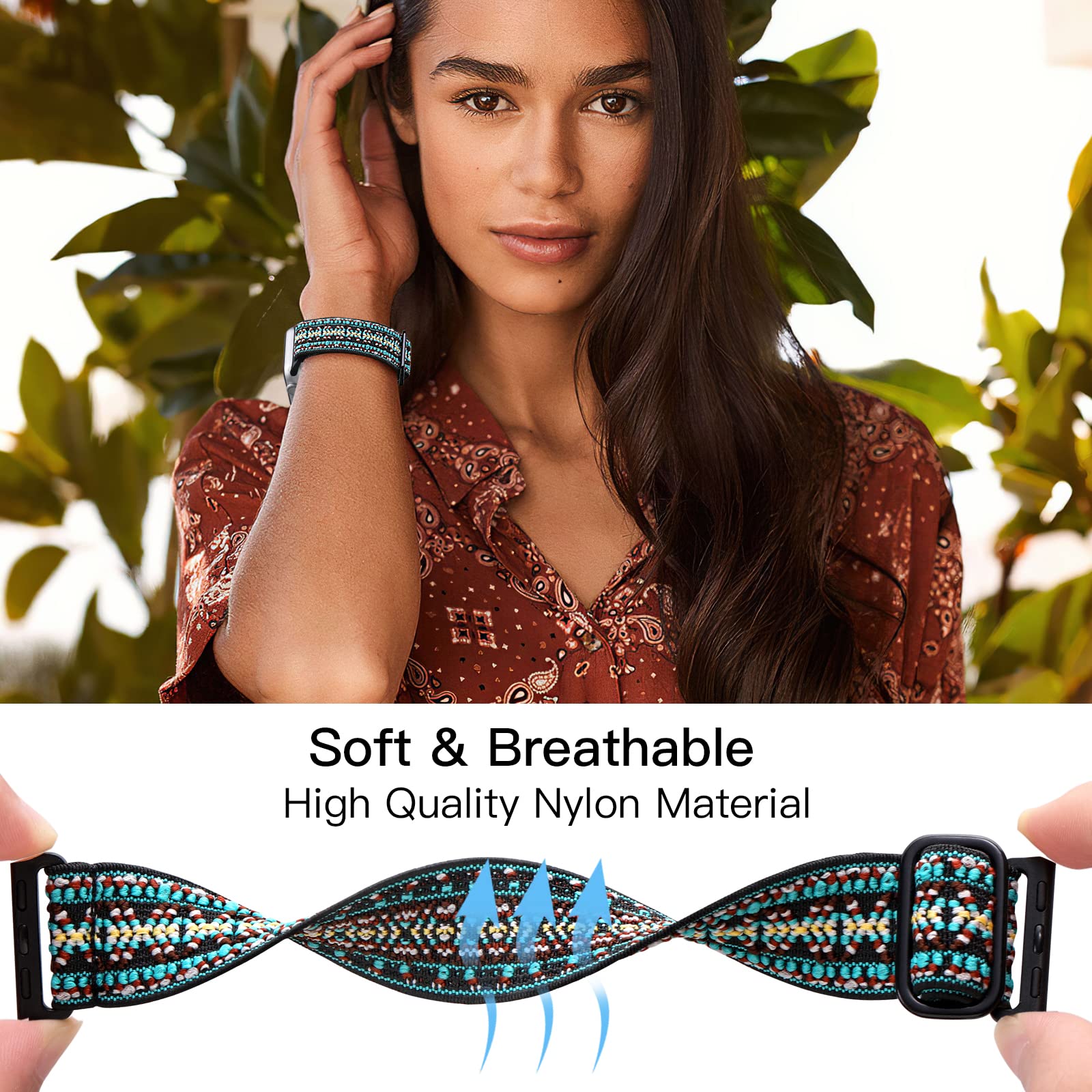 Lerobo Compatible For Apple Watch Bands 40Mm 41Mm 38Mm For Women Men Soft Adjustable Braided Solo Loop Nylon Bands For Iwatch Ul