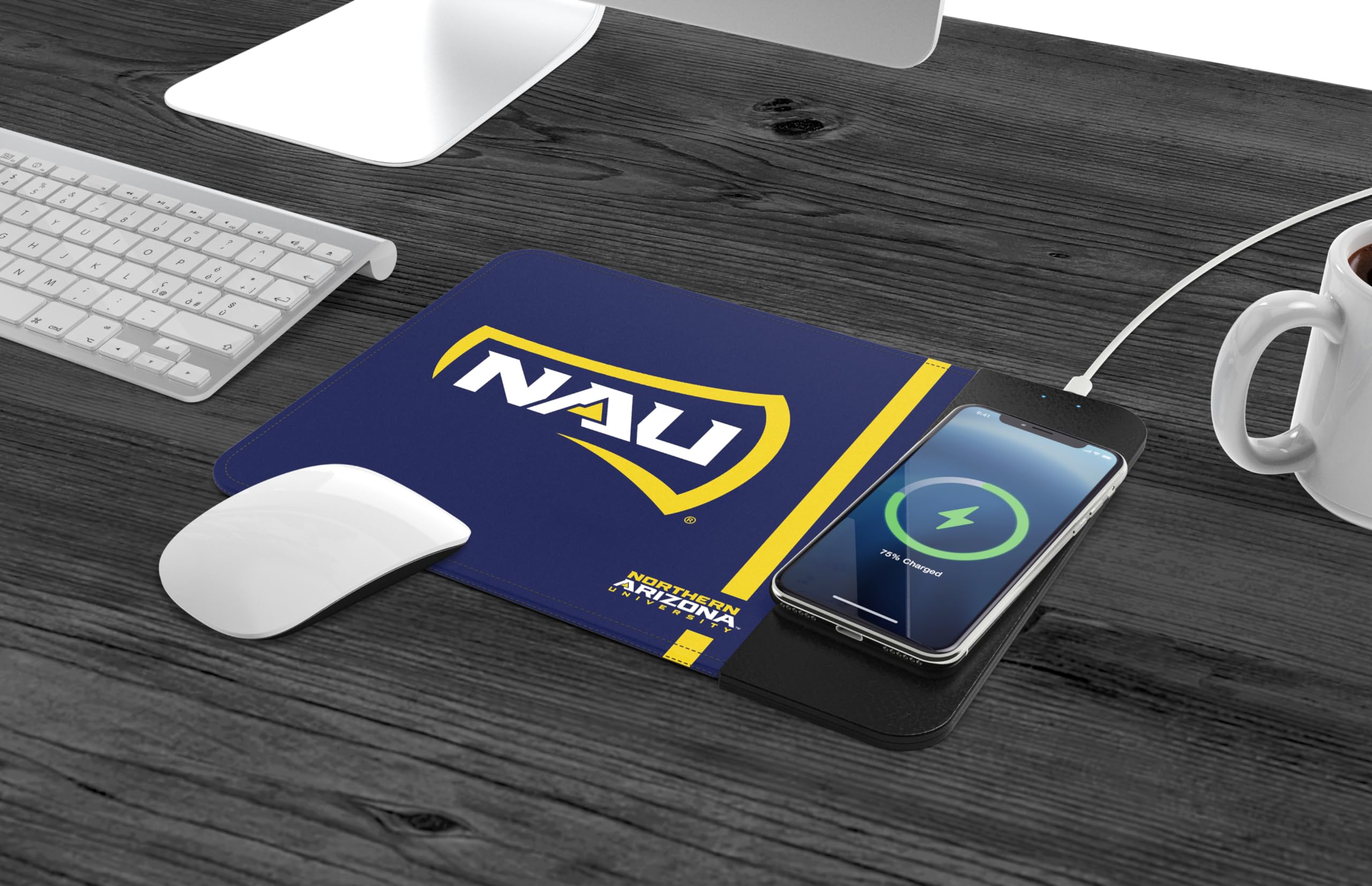 Soar Ncaa Wireless Charging Mouse Pad, Northern Arizona Lumberjacks