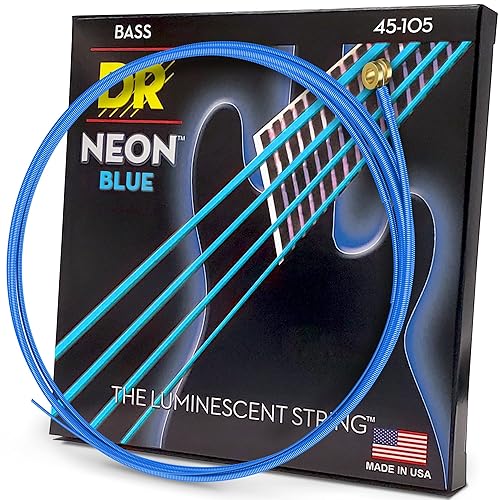 DR Handmade Strings DR Hi-Def Neon Blue Medium Bass Guitar Strings (NBB-45)