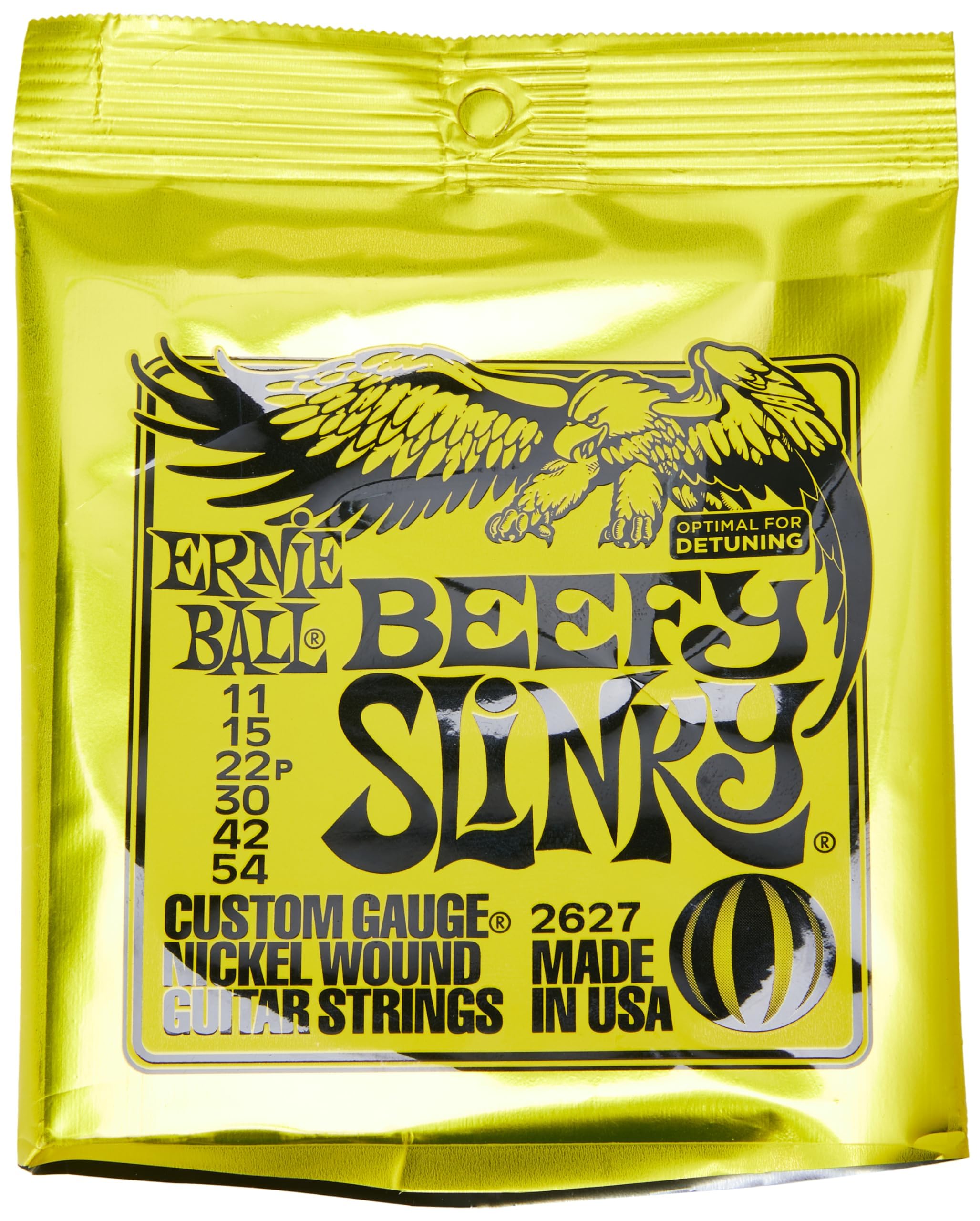 Ernie Ball Beefy Slinky Nickel Wound Electric Guitar Strings, 11-54 Gauge (P02627)