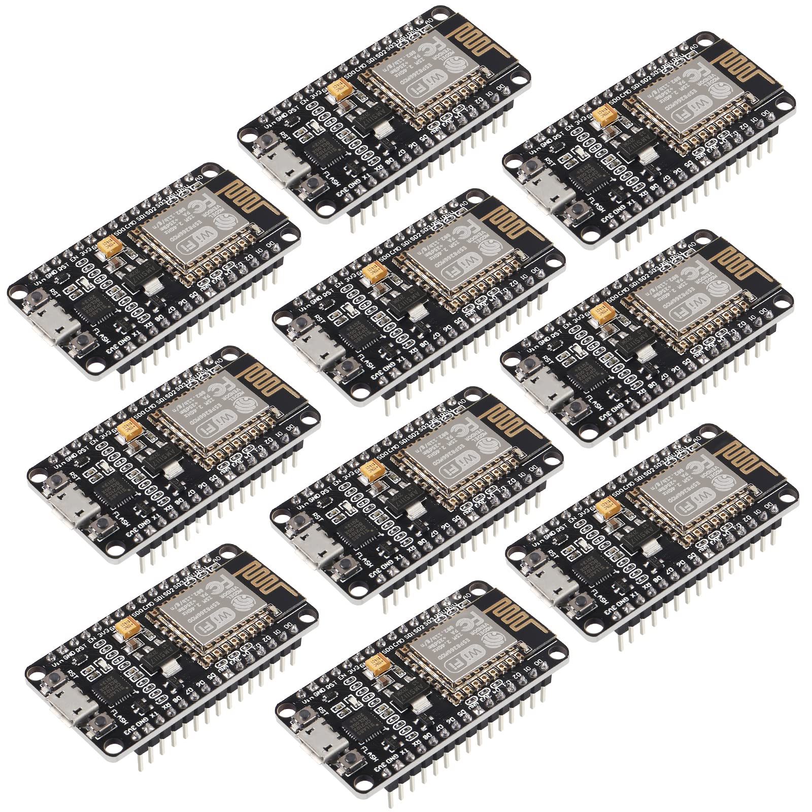 10Pcs Esp8266 Cp2102 Esp 12E Nodemcu Lua Internet Wifi Development Board Open Source Serial Internet Wireless Module For Ide Mic
