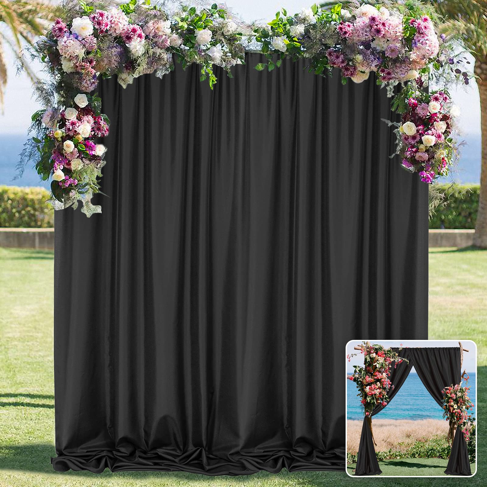 Black Backdrop Curtain For Party Black Background Curtains Rod Pocket Backdrop Drapes Panels Fabric Curtain Backdrop Black Birth