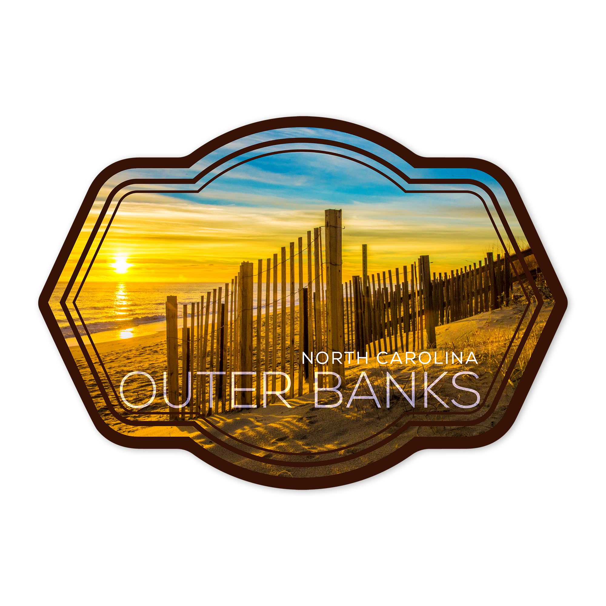 Die Cut Sticker Outer Banks, Dawn Sand Dunes, Photography Vinyl Sticker 1 To 3 Inches (Waterproof Decal For Cars, Water Bottles,