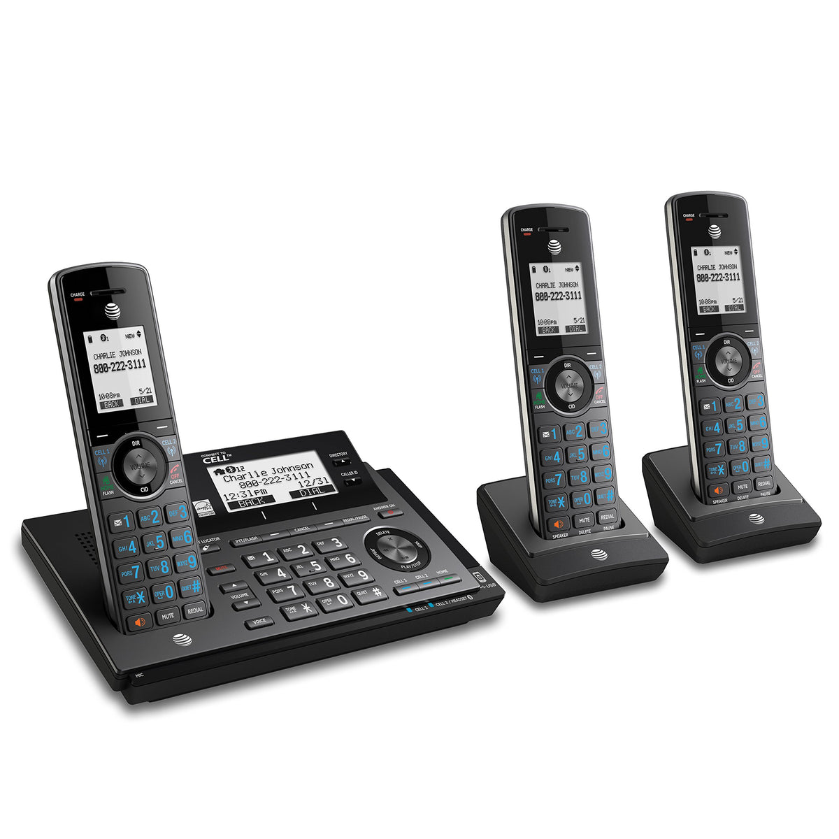 AT&T CLP99387 DECT 6.0 Expandable Cordless Phone with Bluetooth Connect ...