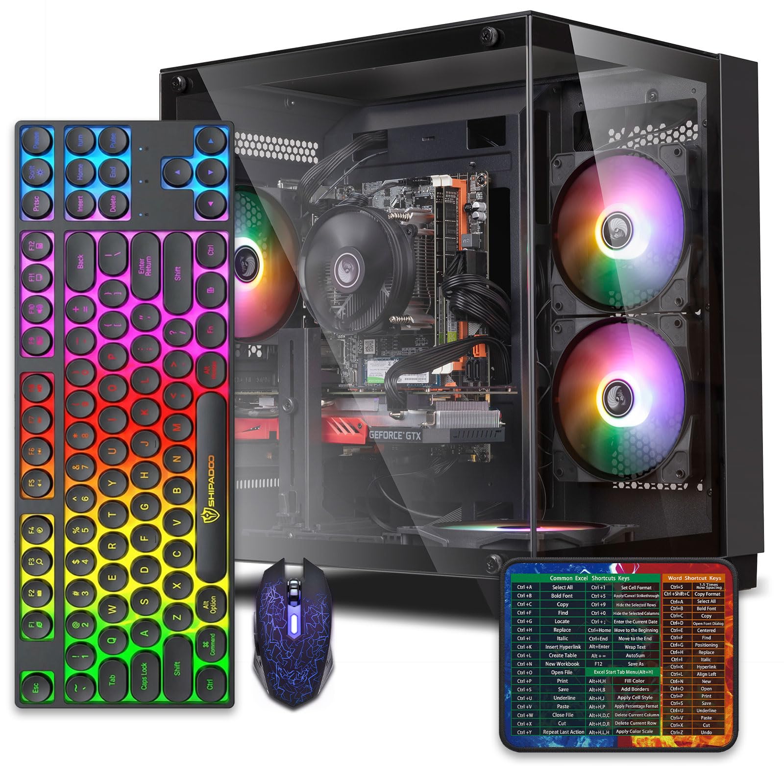 Gaming PC Desktop Computer,Intel Core i7 Desktop,Operating at A Frequency of 3.4GHz,GTX1660Super Graphics Card with 6GB GDDR6 Vi