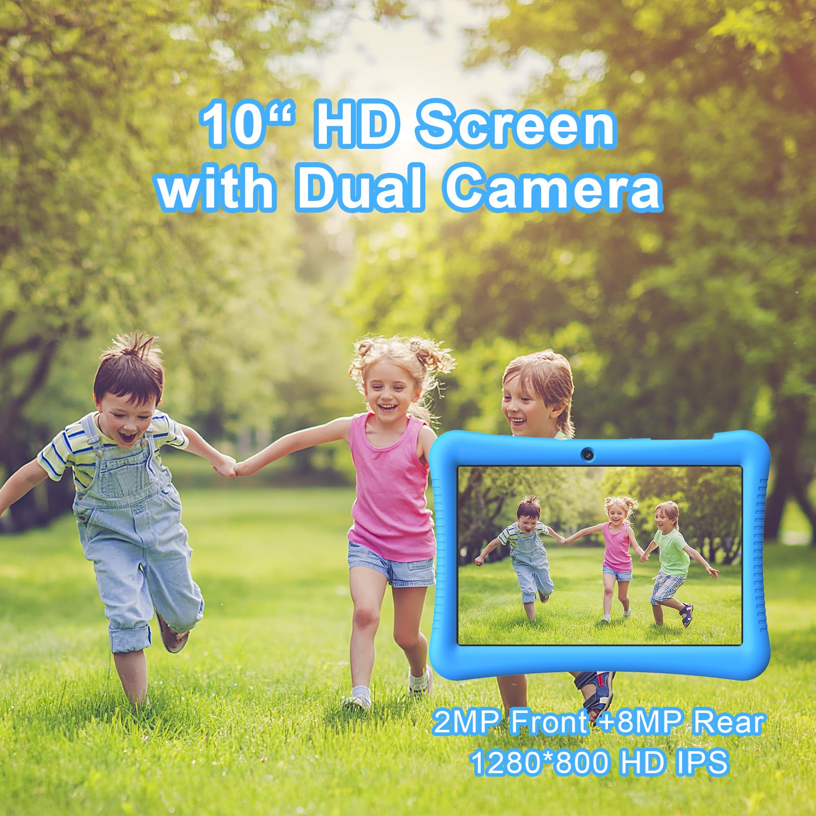 Fivahiva Kids Tablet, 10'' Android 13 Tablet For Kids 2 12 Ages, 32Gb (Expandable To 128Gb), Dual Cameras, Gps, Google Kids Spac