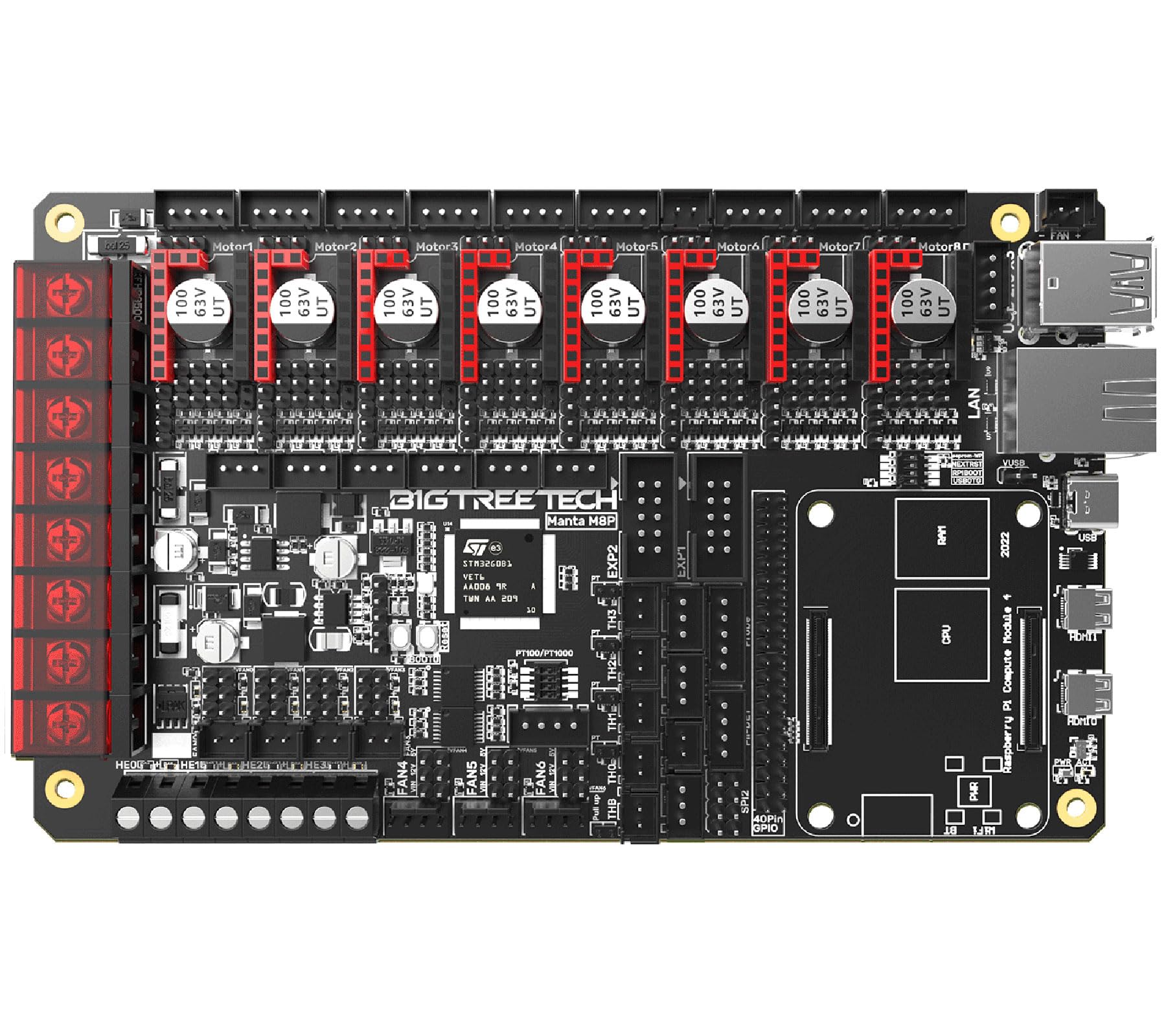 Bigtreetech Manta M8P V1.1 Control Board 32Bit, Integrated Motherboard Uses With Cb1 V2.2 Support Klipper Firmware, Compatible T