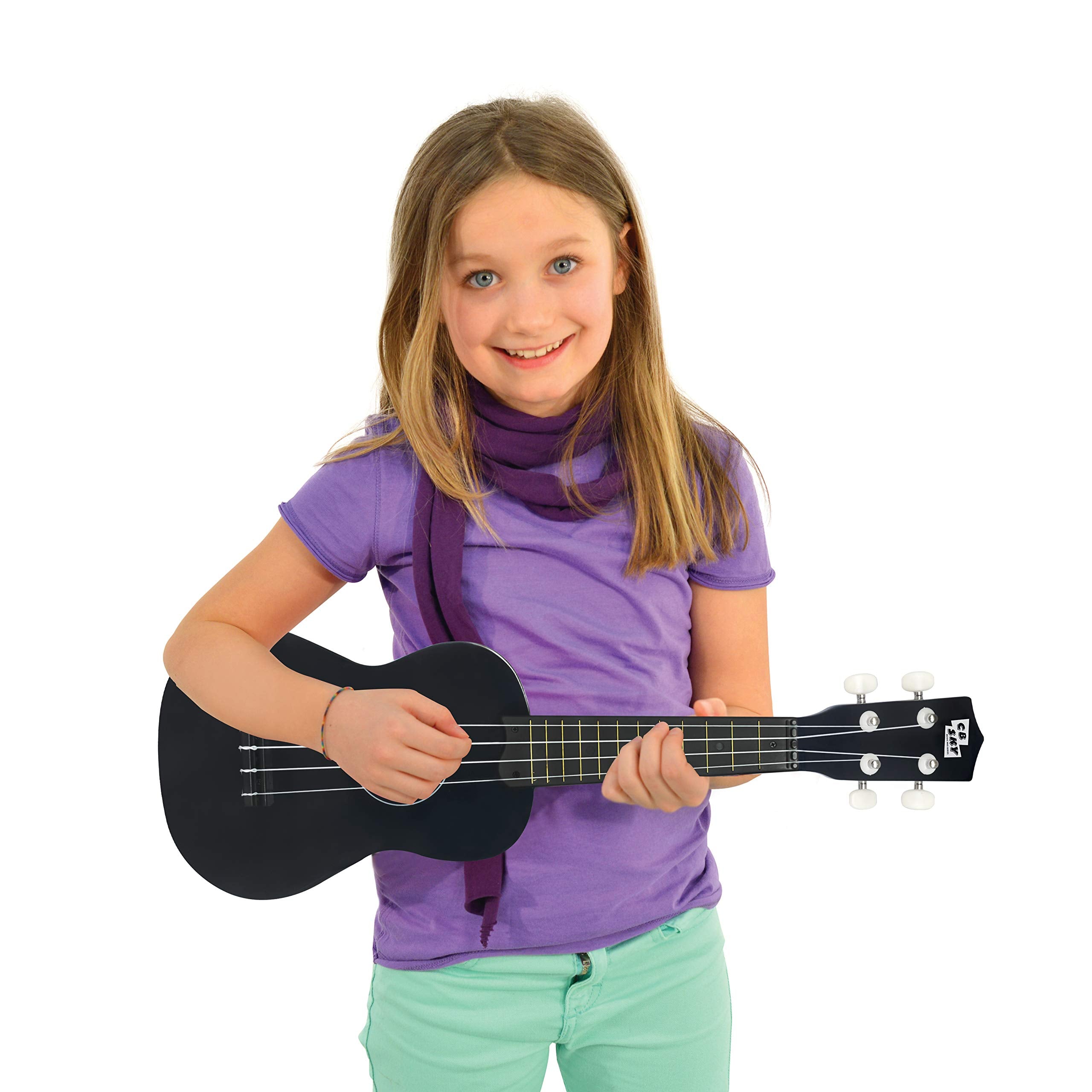 Cb Sky Soprano Ukulele 21''/53Cm For Kids, Beginners And Students (Black)