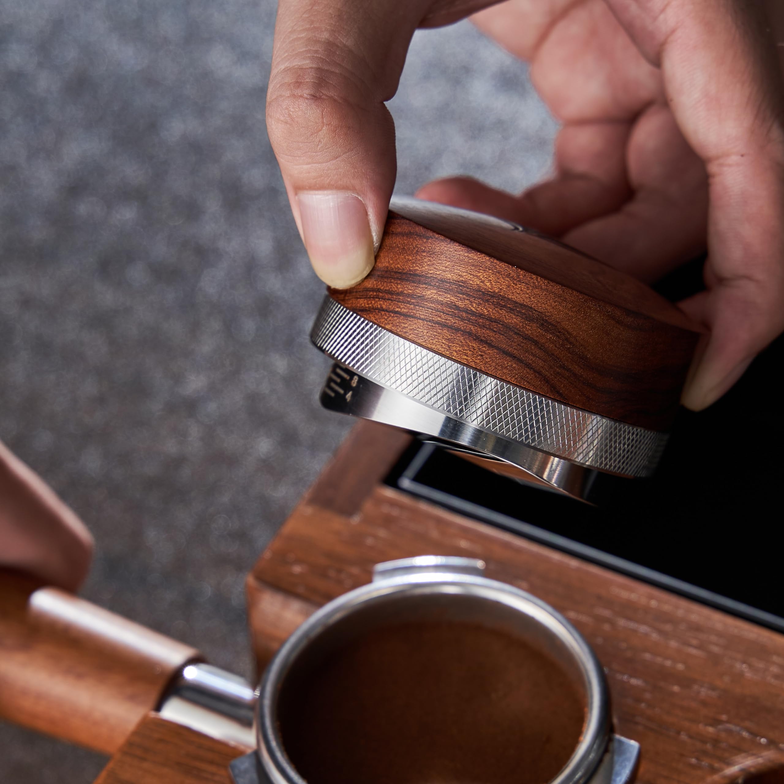 Knodos 54Mm Espresso Distribution Tool Stainless Steel Adjustable Wooden Coffee Distributor Compatible With Breville Espresso Ma