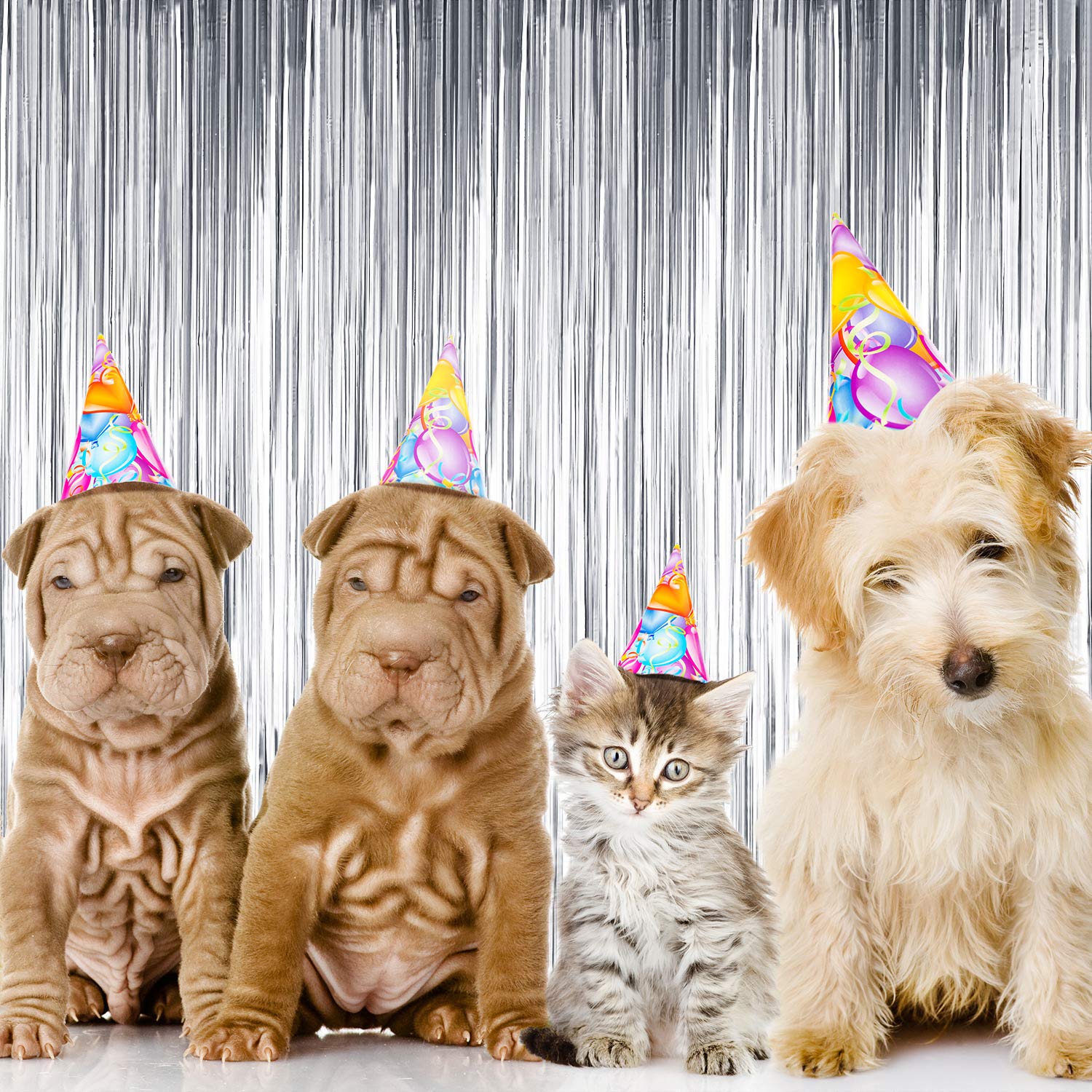 Sumind 4 Packs Photo Booth Backdrops Foil Curtains Metallic Tinsel Backdrop Curtains Door Fringe Curtains For Wedding Birthday C