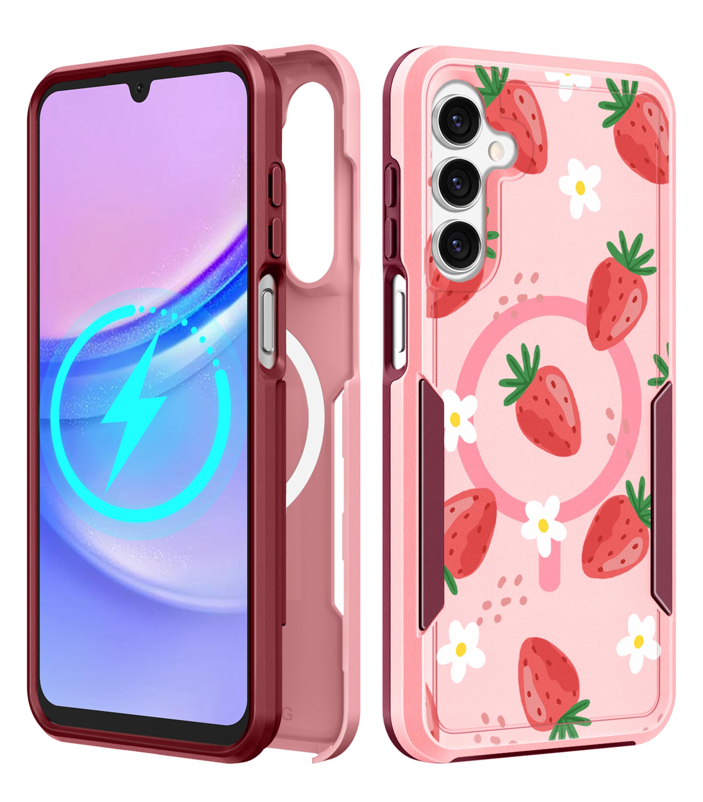 LISEVO for Samsung Galaxy A14 5G Phone Case - Compatible with MagSafe Women Girls Cute Magnetic Protective Cover Girly Kawaii St