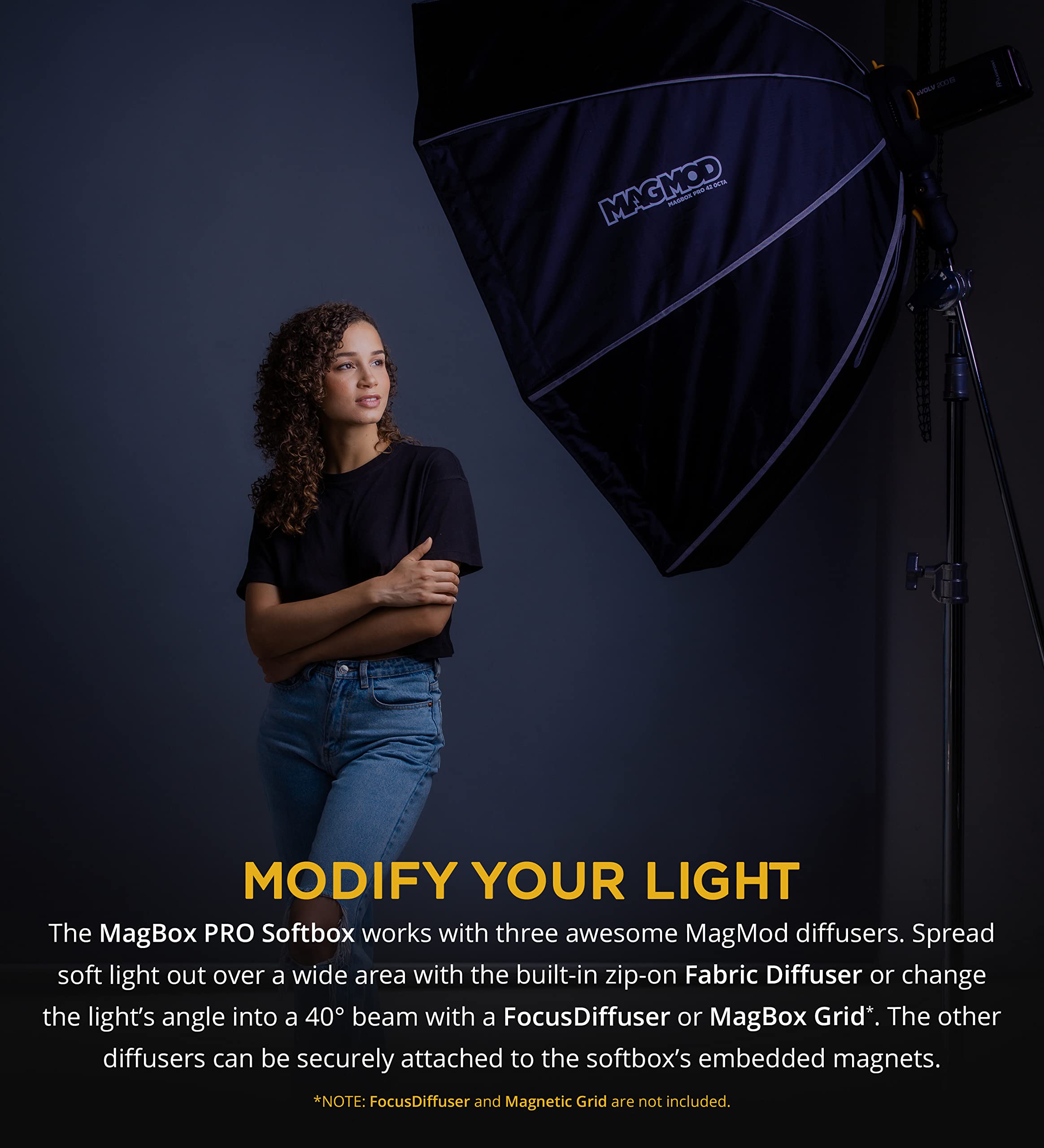 Magmod Magbox Pro 42'' Octa Softbox With Integrated Gel Slot And Storage Pocket For Fabric Diffuser   Compatible With Speedlight