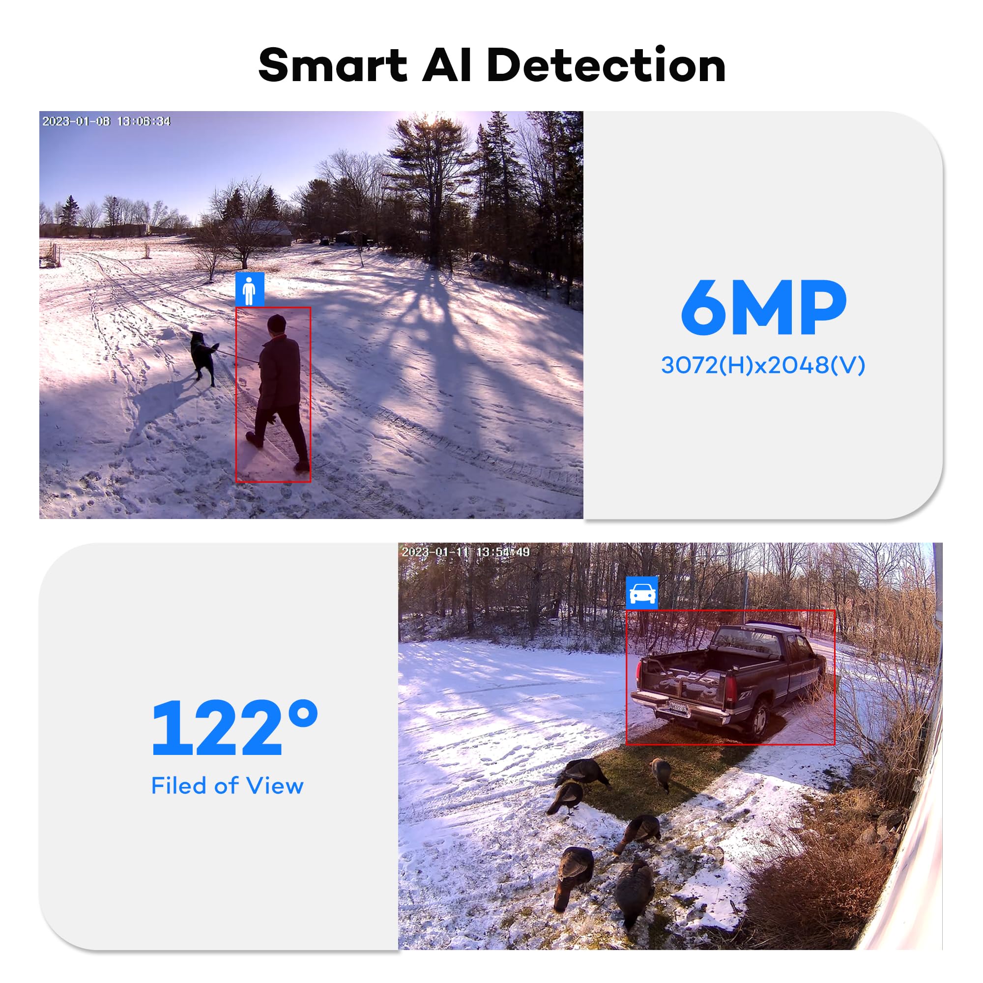 Onwote Poe Security Camera System 16 Channel, 12Mp 4K 16Ch Commercial Nvr 4Tb, 8X 6Mp Outdoor 122� Ip Cameras Wired, Ai Detect Human Vehicle, 24/7 Video Audio Recording Cctv For Home Businesses